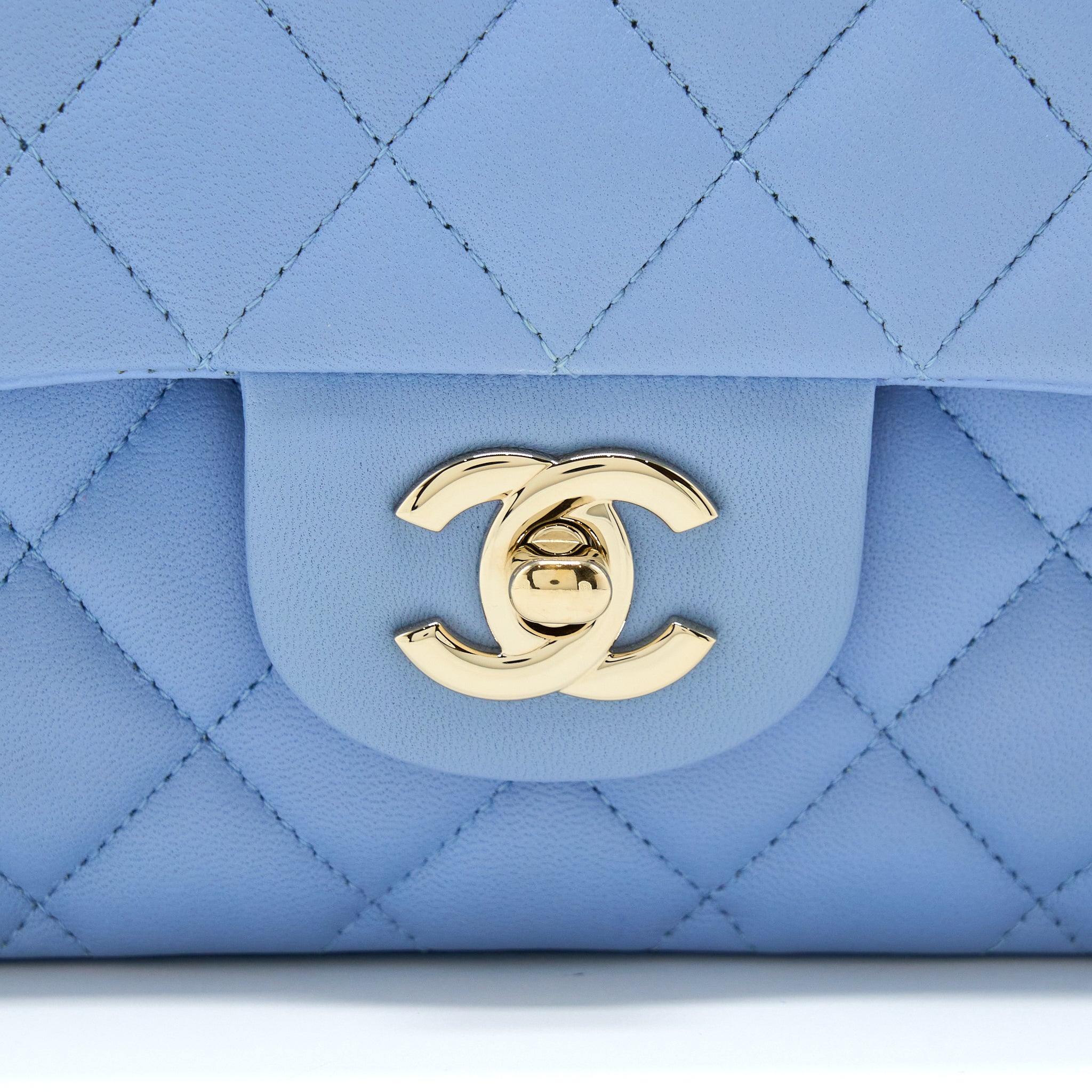Chanel Classic Flap Bag Lambskin NA104 Light Blue L