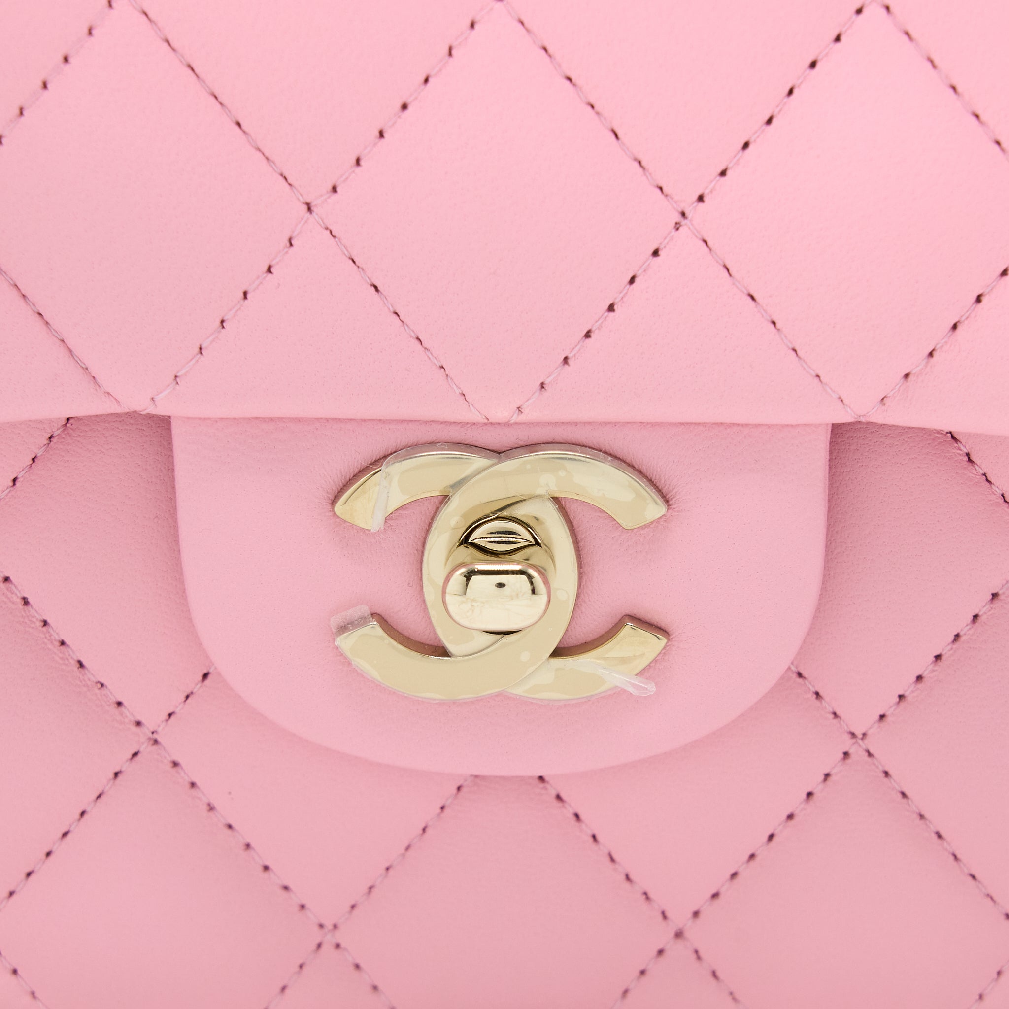Chanel Small Classic Flap Bag Lambskin Pink L (Microchip)