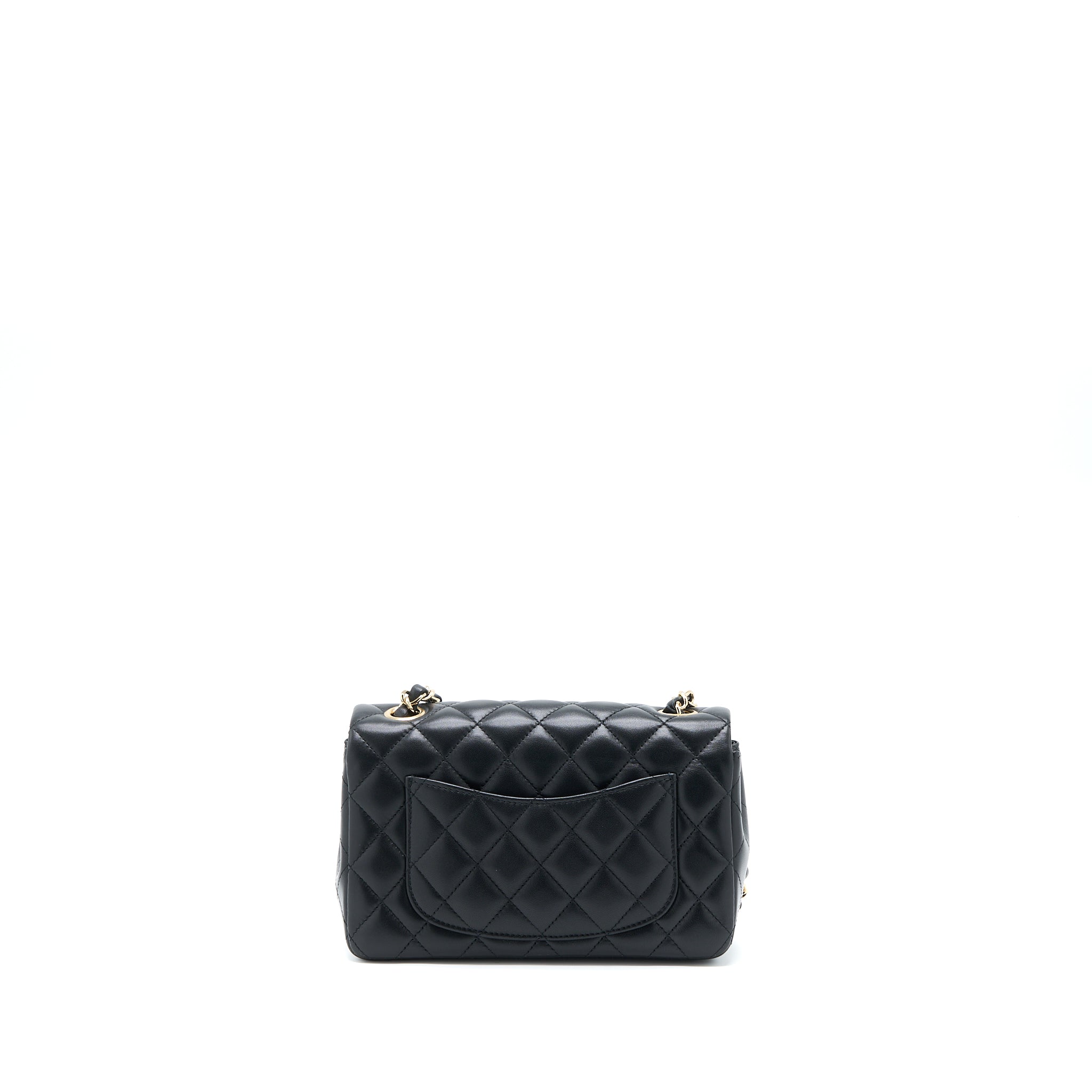 Chanel Mini Rectangular Flap Bag Lambskin Black L
