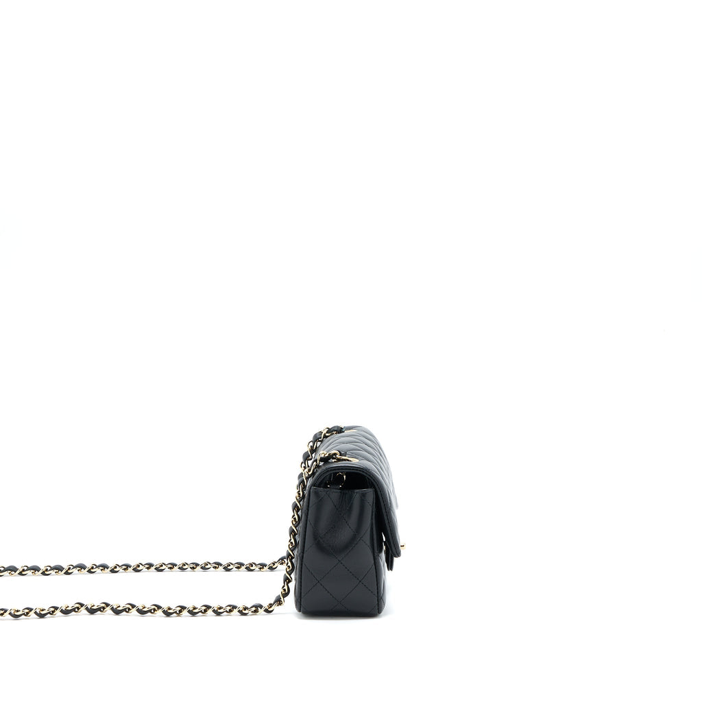 Chanel Mini Rectangular Flap Bag Lambskin Black L