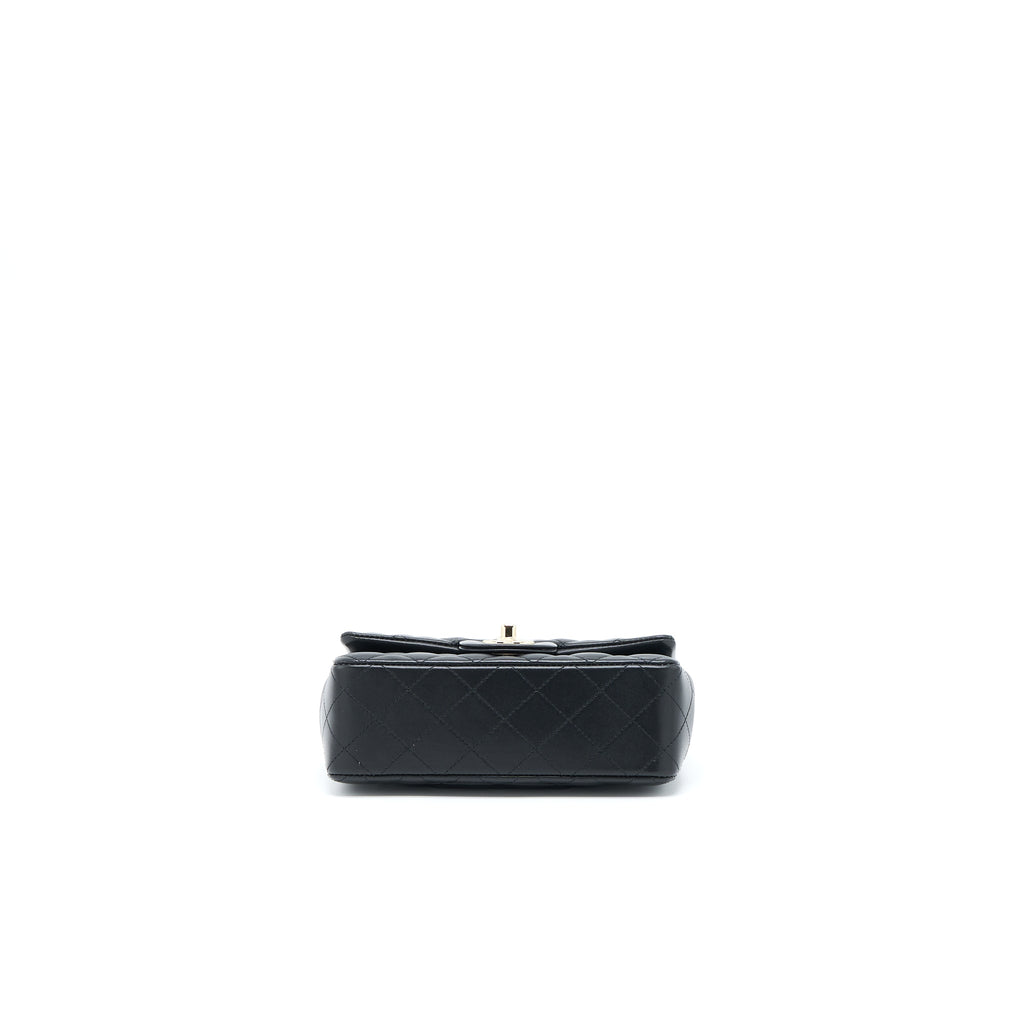 Chanel Mini Rectangular Flap Bag Lambskin Black L