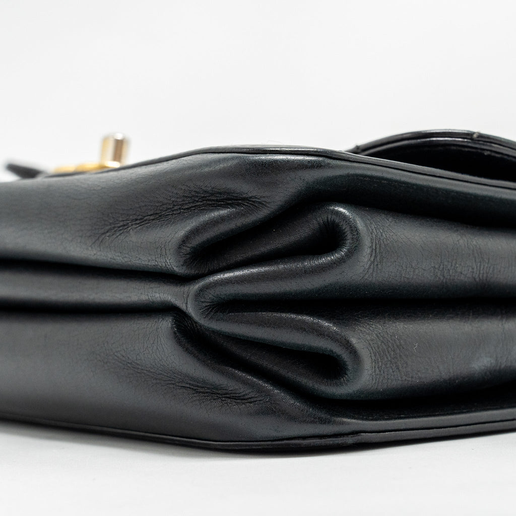 Chanel Quilted Flap Bag with Giant Chain Handle Calfskin Black