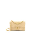 Chanel Vintage Small Classic Double Flap Bag Lambskin Beige