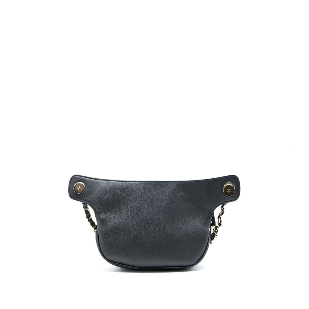 Chanel Quilted Waist Bag Calfskin Black L