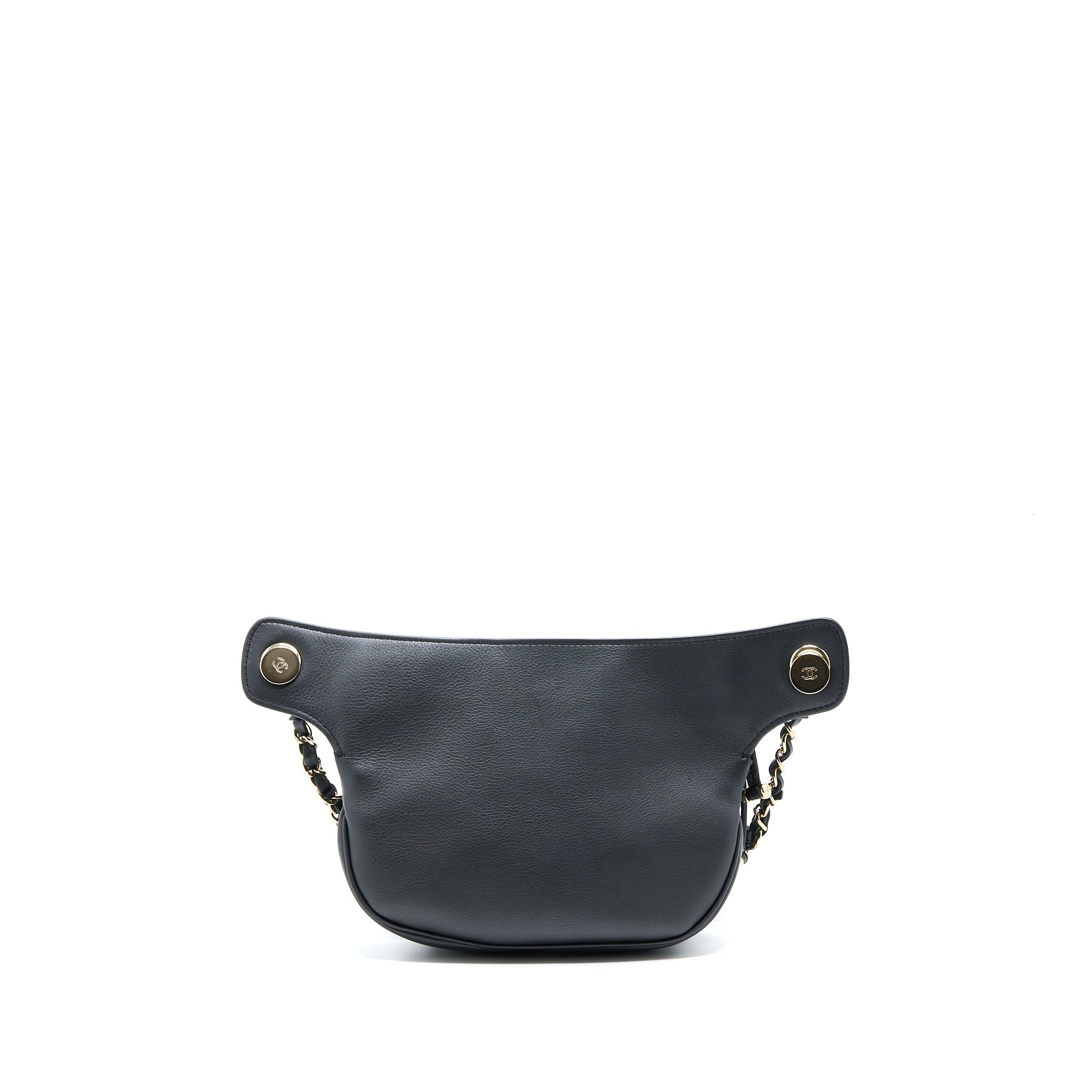 Chanel Quilted Waist Bag Calfskin Black L