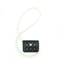 Chanel Giant Pearl Chain Mini Bag Lambskin Black L