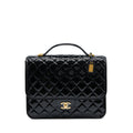 Chanel 22K Large Backpack Patent Black Brushed  (Microchip)
