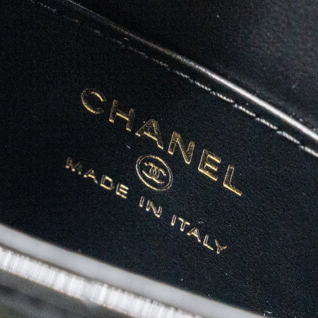 Chanel 23K hoop bag patent black  (microchip)
