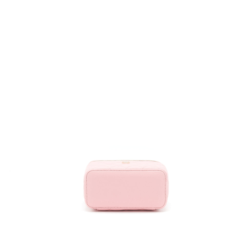 Chanel 22C Long Vanity with Chain Caviar Light Pink L