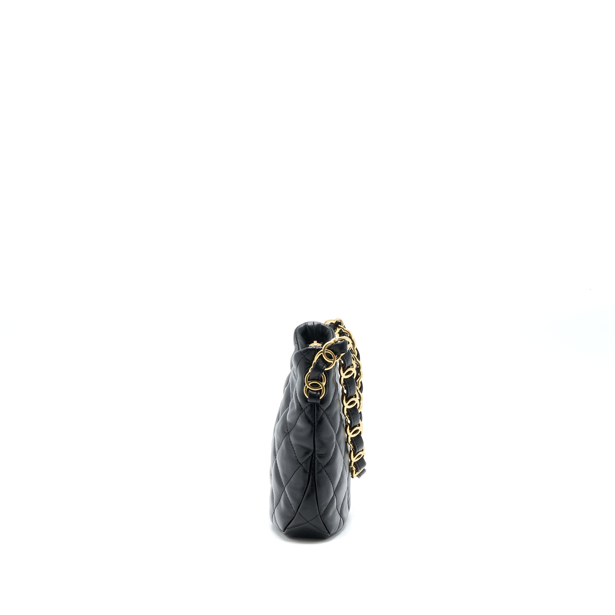 Chanel 22K Hobo Shoulder Bag Lambskin Black  (Microchip)