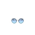 Chanel 4245 Round Sunglasses Leather Chain Dark Blue