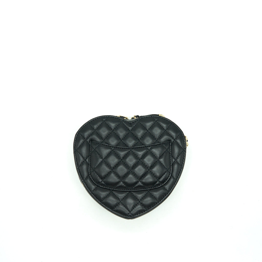 Chanel 22S Heart Bag Lambskin Black L