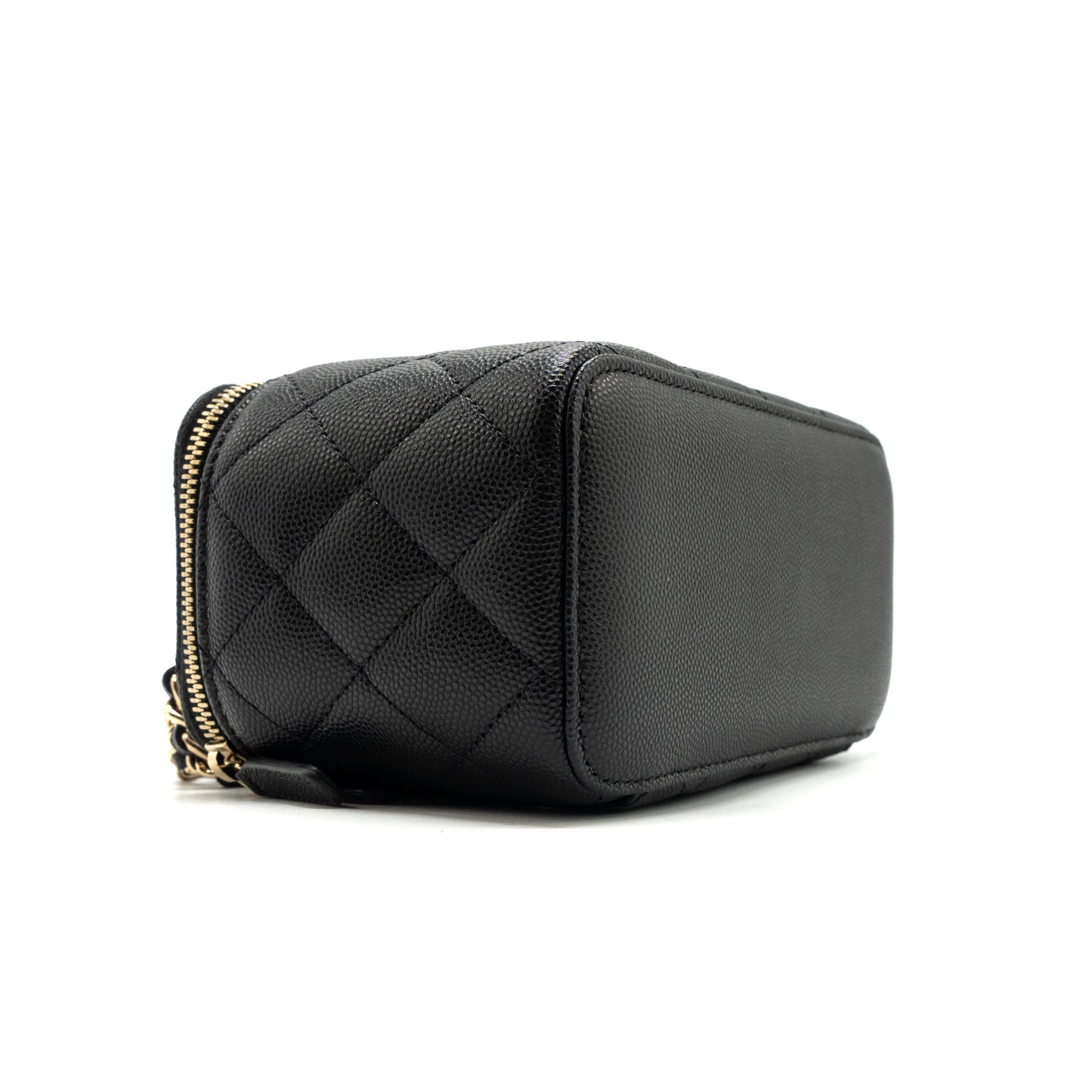 Chanel long vanity with chain caviar black L