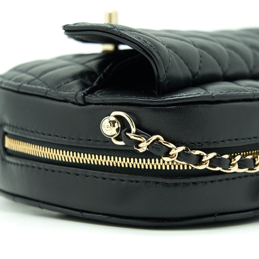 Chanel 22S Heart Bag Lambskin Black L