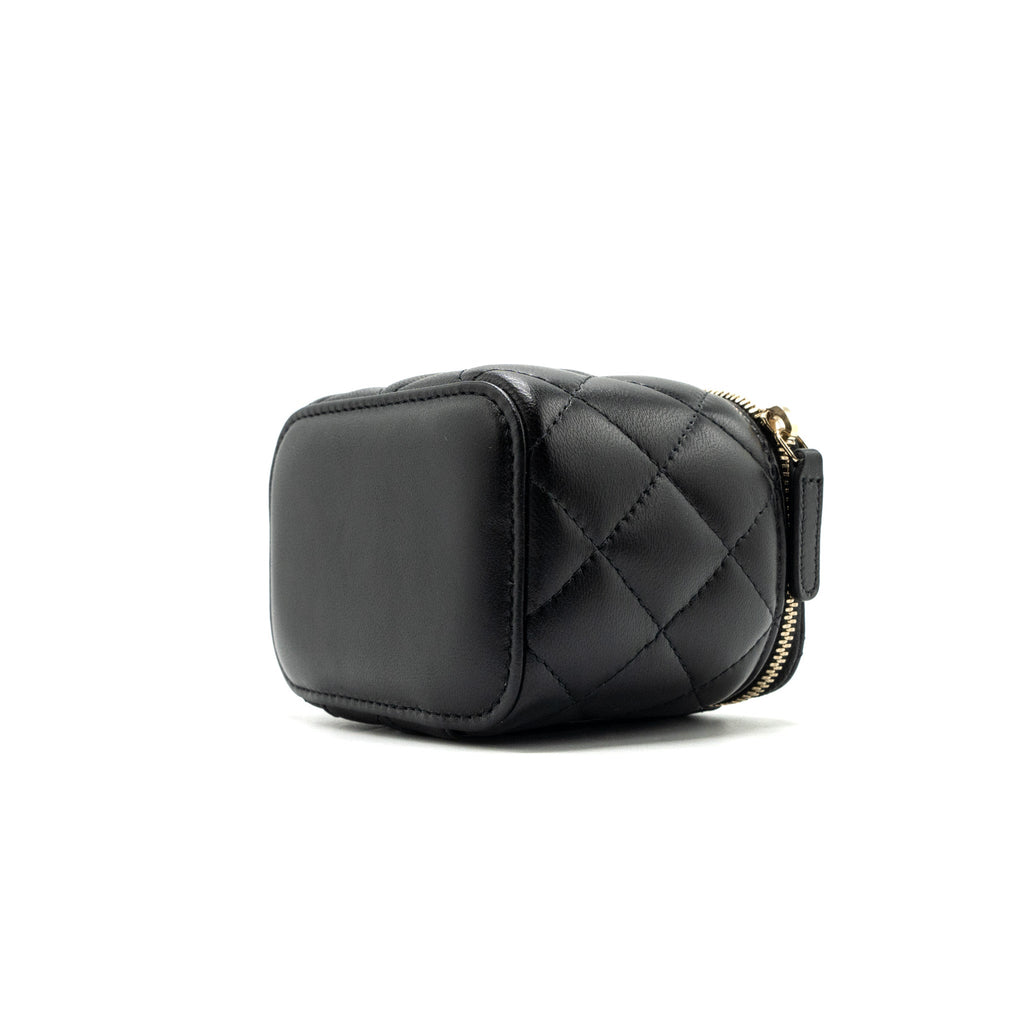 Chanel pearl crush mini vanity with chain lambskin black