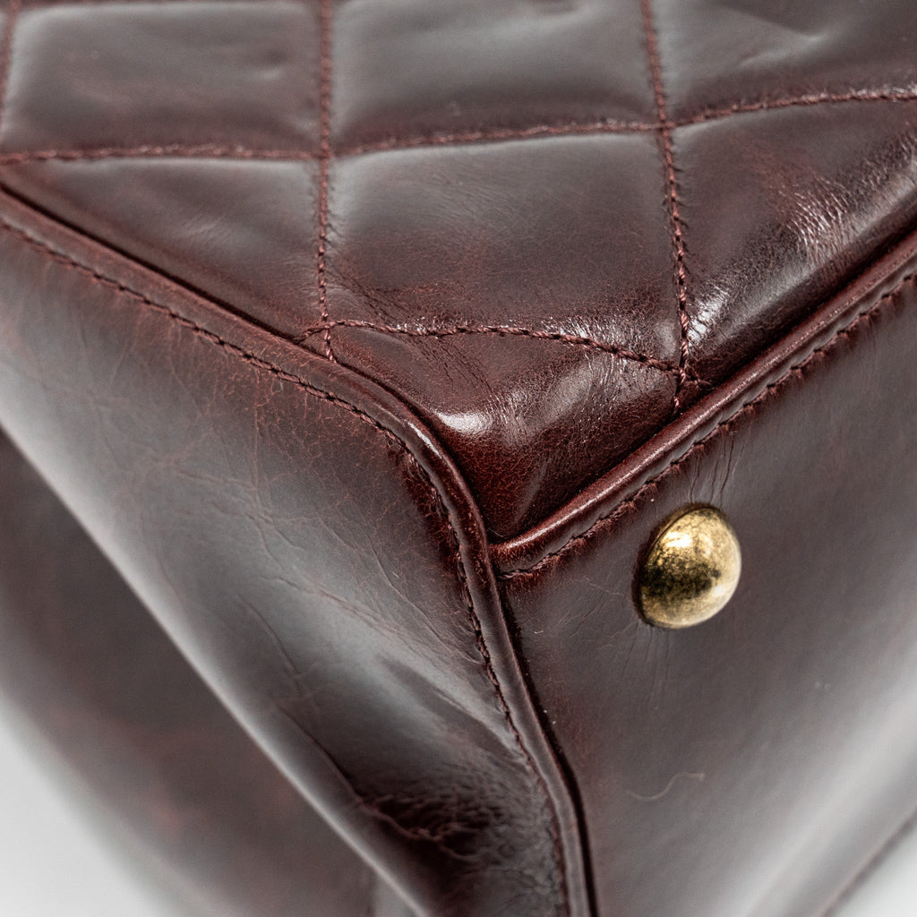 Chanel Perfect Edge Tote Bag Calfskin Burgundy