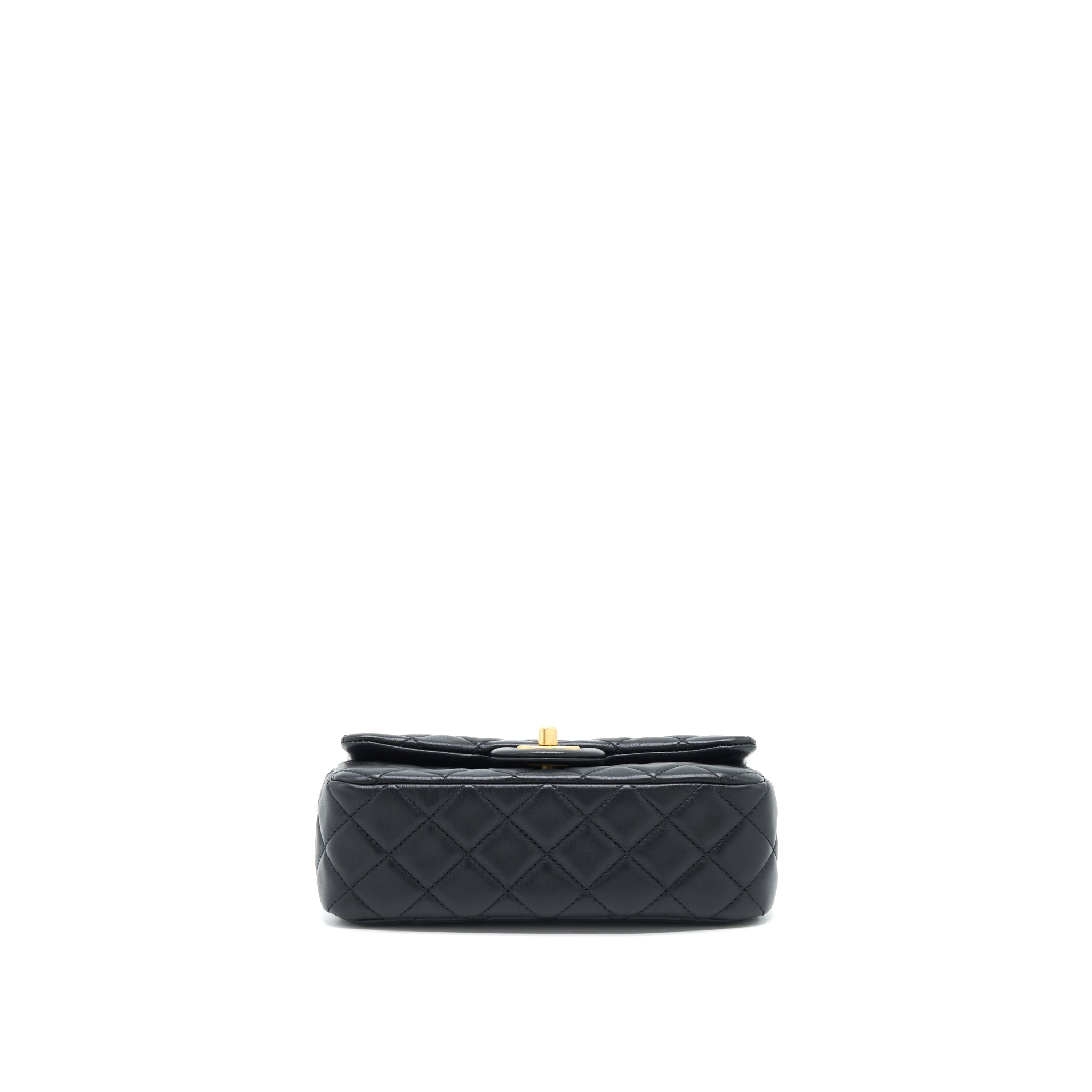 Chanel Pearl Crush Mini Rectangular Flap Bag Lambskin Black