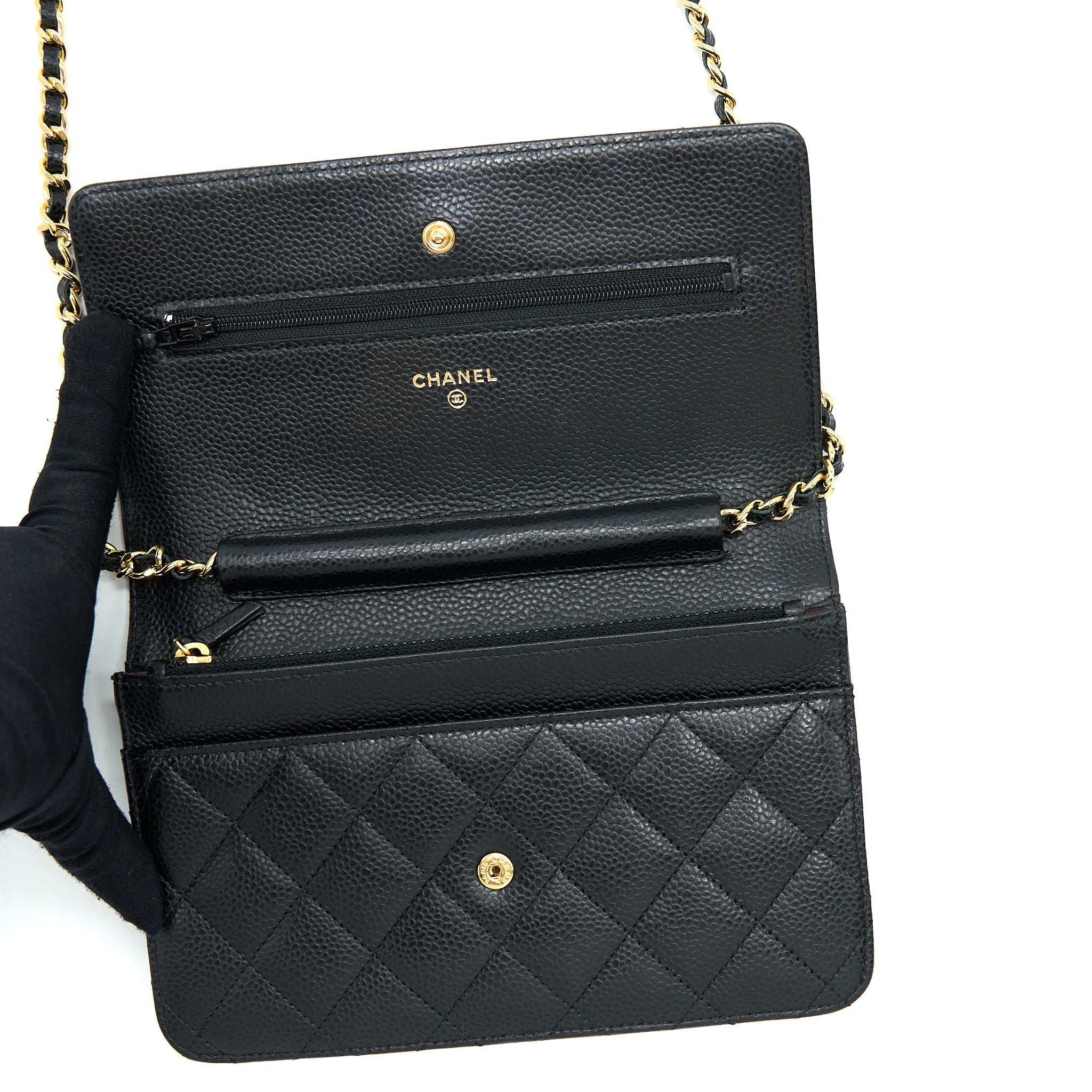 Chanel Classic Wallet On Chain Caviar Black