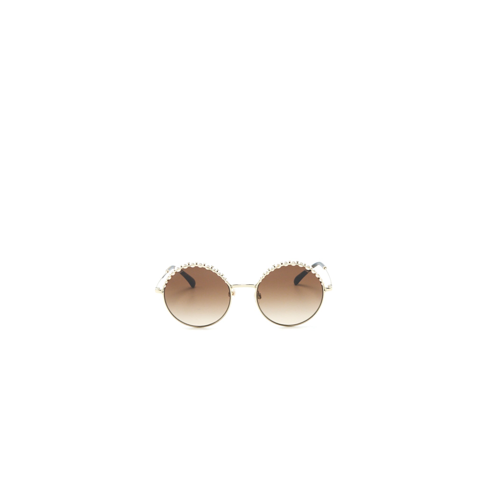 Chanel 4234H Round Sunglasses with Pearl Dark Brown