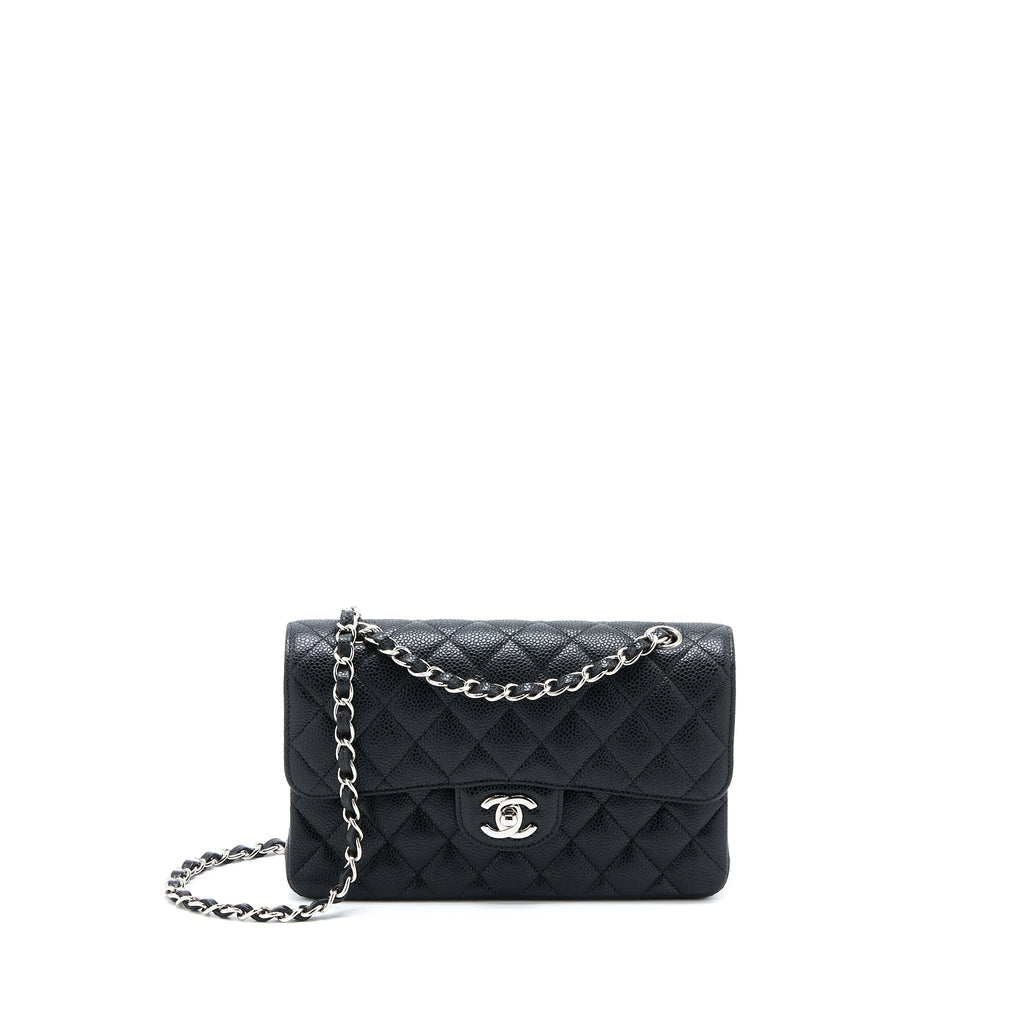 Chanel Small Classic Flap Bag Caviar Black (Microchip)