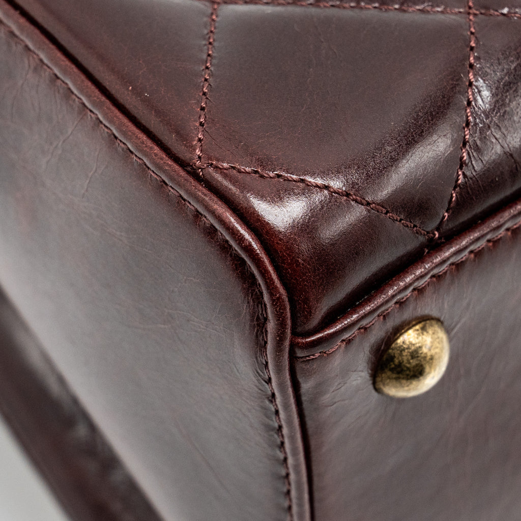 Chanel Perfect Edge Tote Bag Calfskin Burgundy