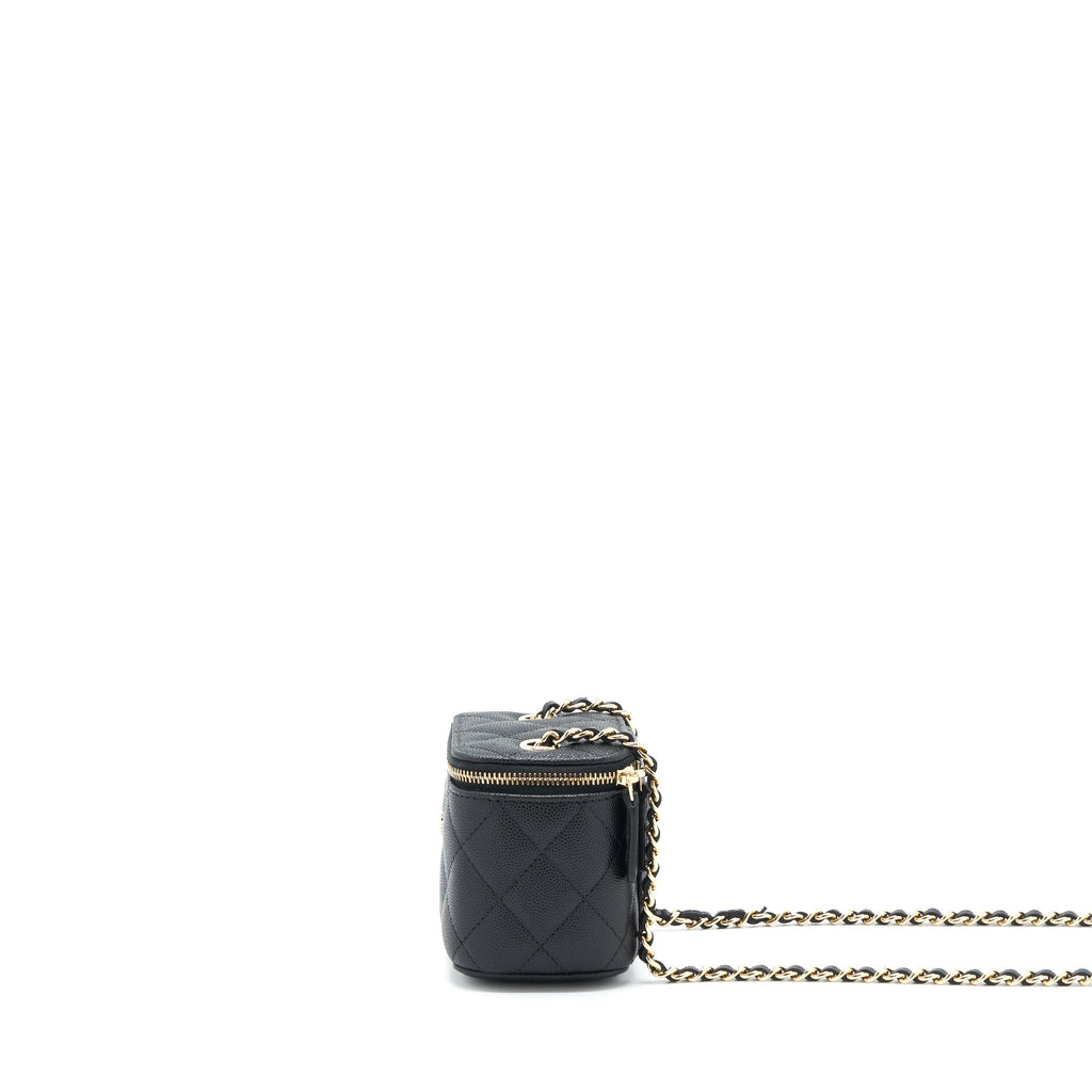 Chanel Mini Vanity With Chain Caviar Black L