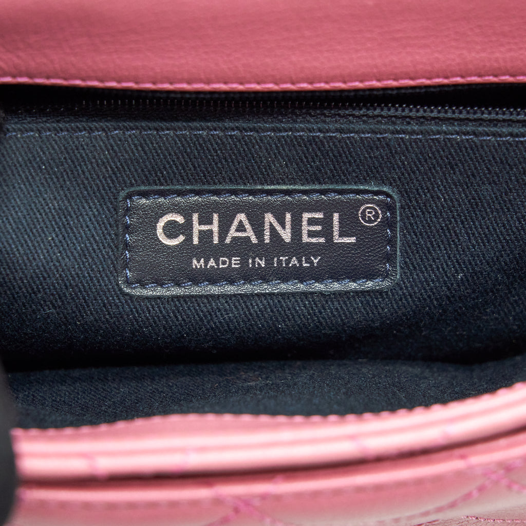 Chanel Quilted Flap Cross Body Bag Pink With Ruthenium Hardware