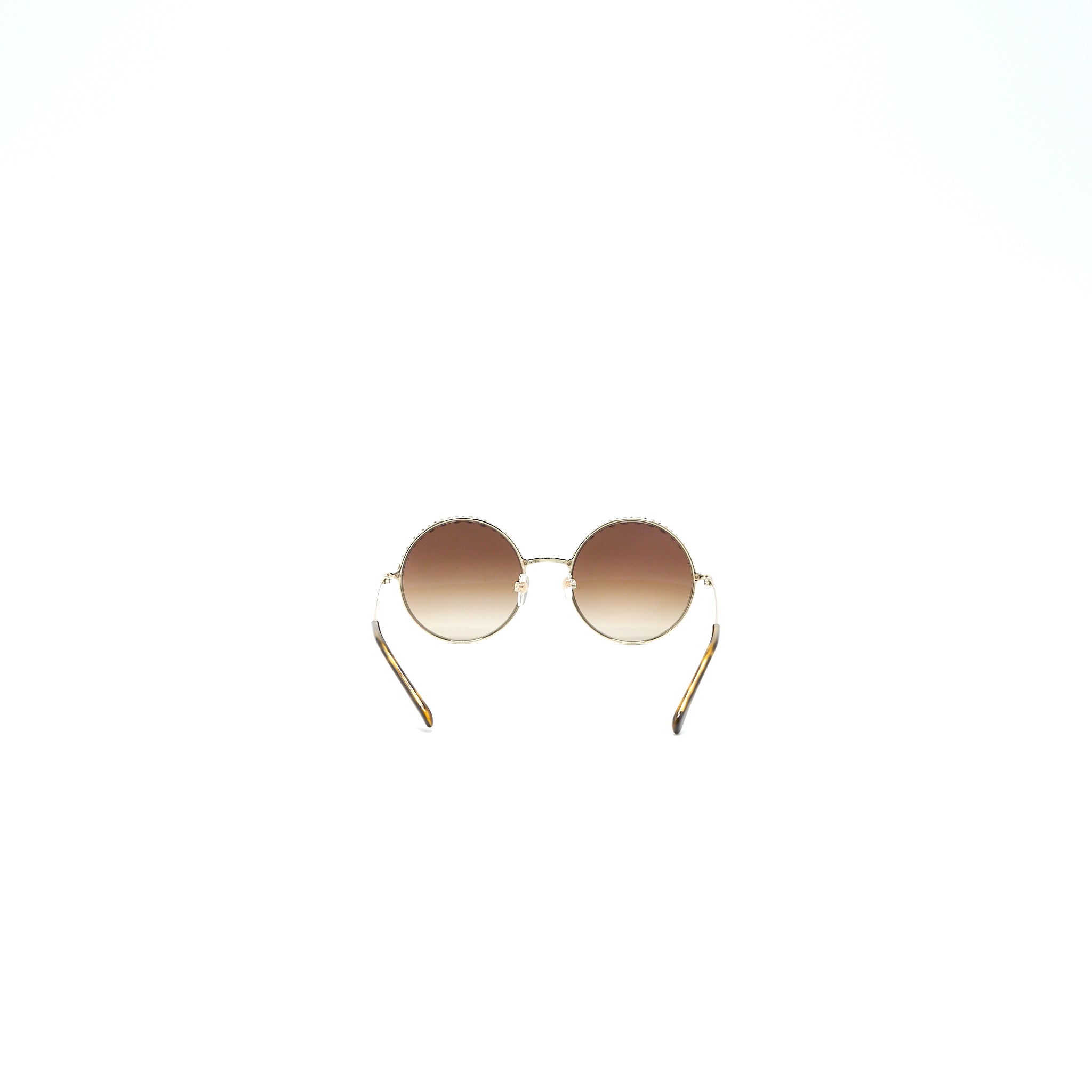 Chanel 4234H Round Sunglasses with Pearl Dark Brown