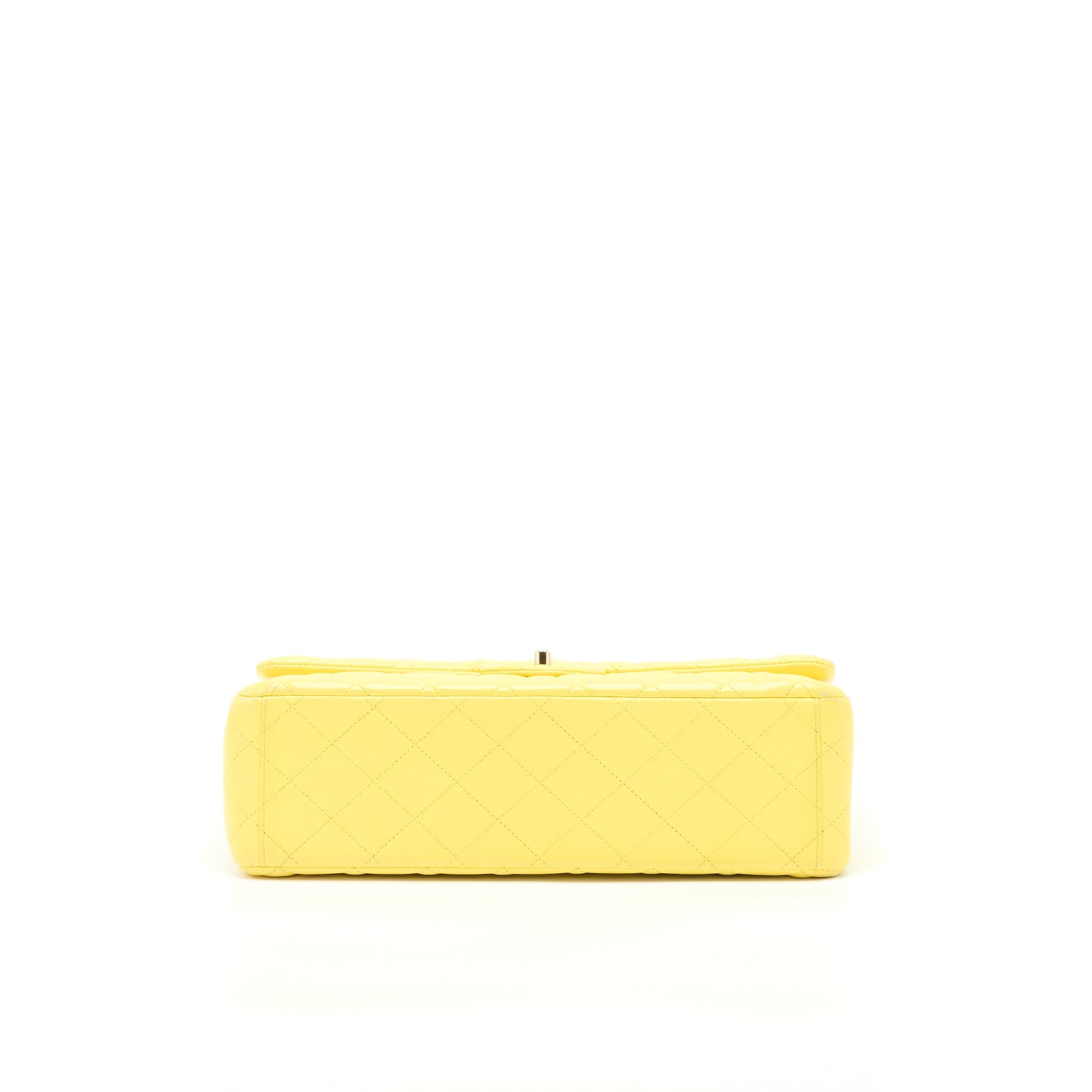 Chanel Maxi Classic Double Flap Bag Lambskin Yellow L