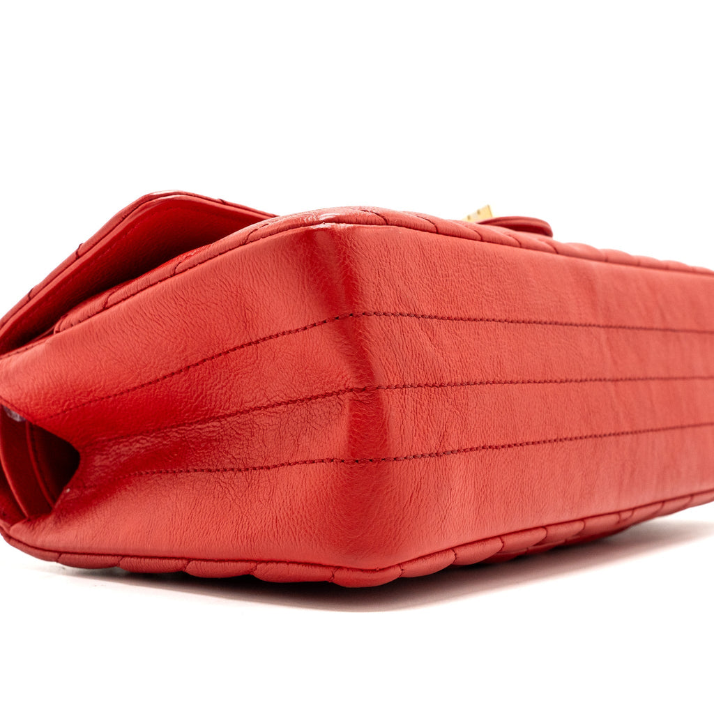 Chanel Small 2.55 Reissue Flap Bag Chevron Calfskin Red