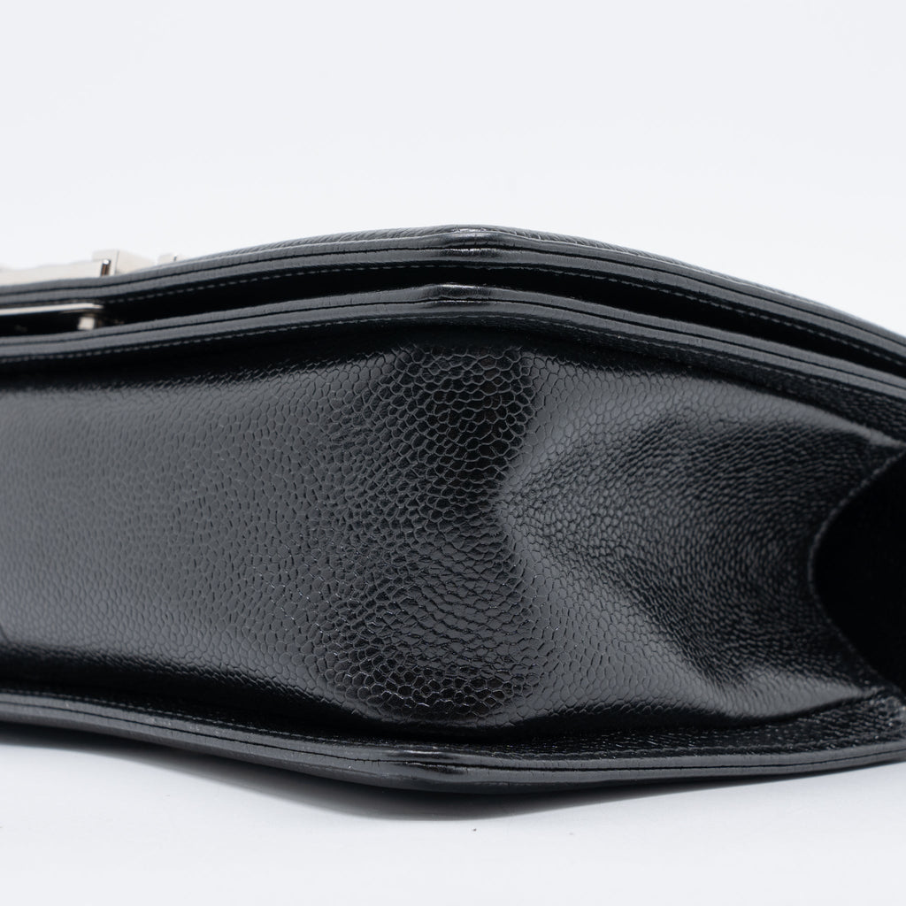 Chanel Medium Boy Bag Chevron Caviar Black