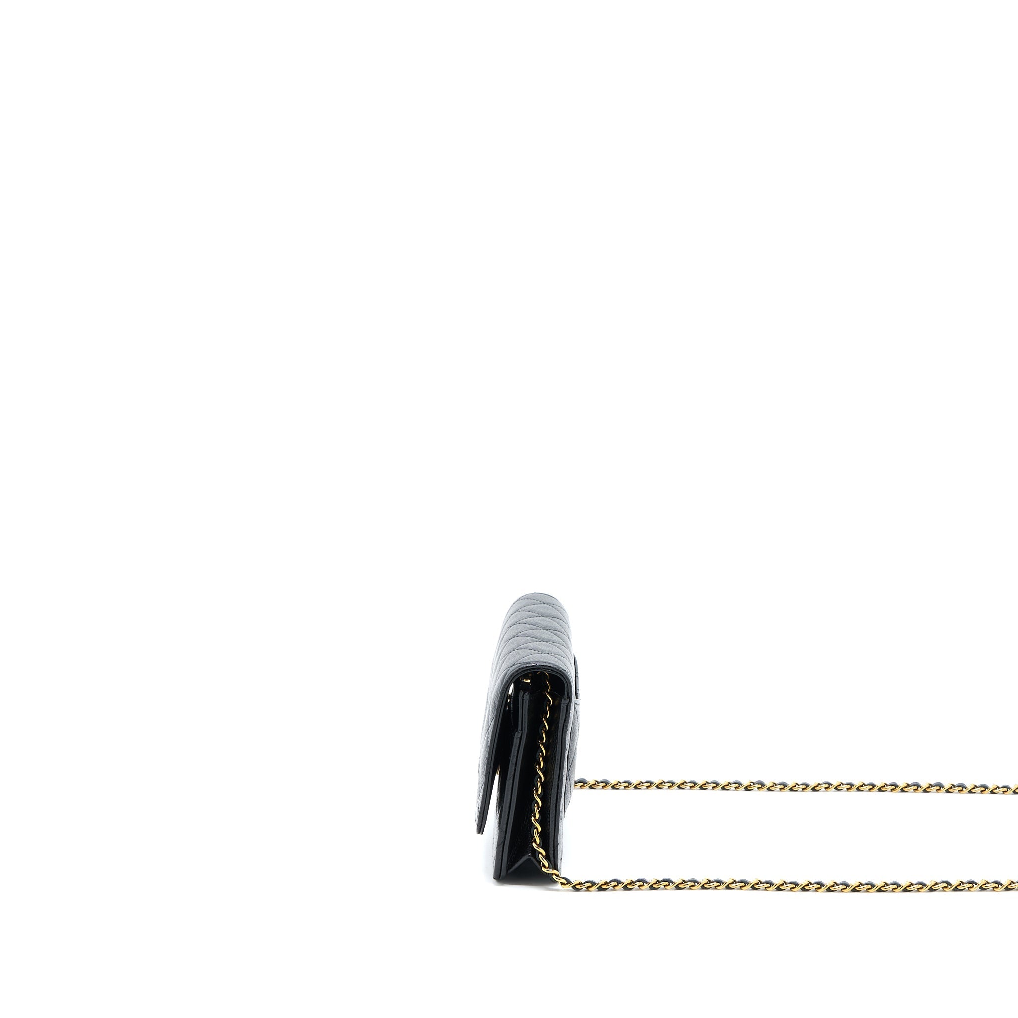 Chanel Classic Wallet On Chain Caviar Black  (Microchip)