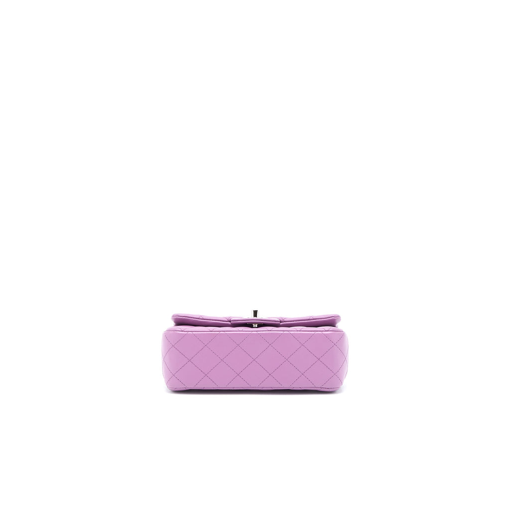 Chanel Mini Rectangular Flap Bag Lambskin Purple