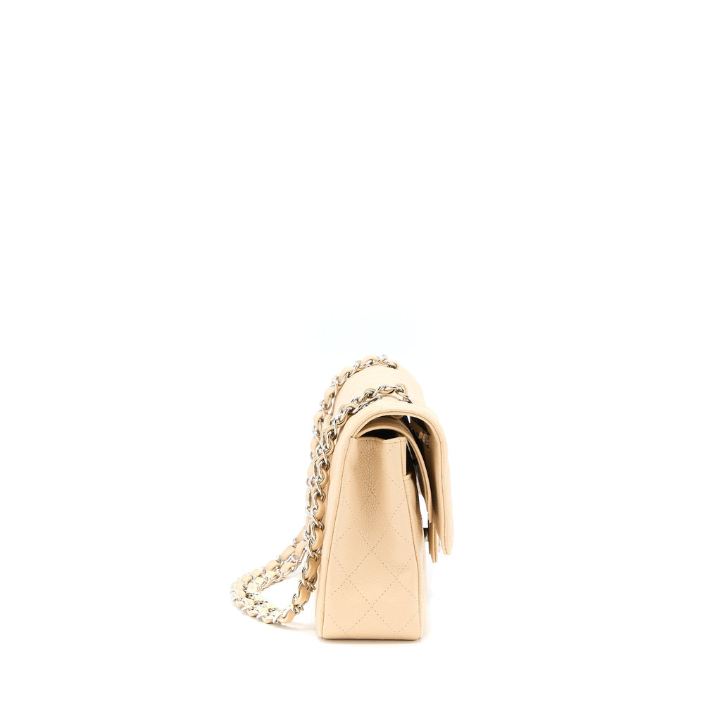 Chanel Classic Double Flap Bag Caviar Light Beige