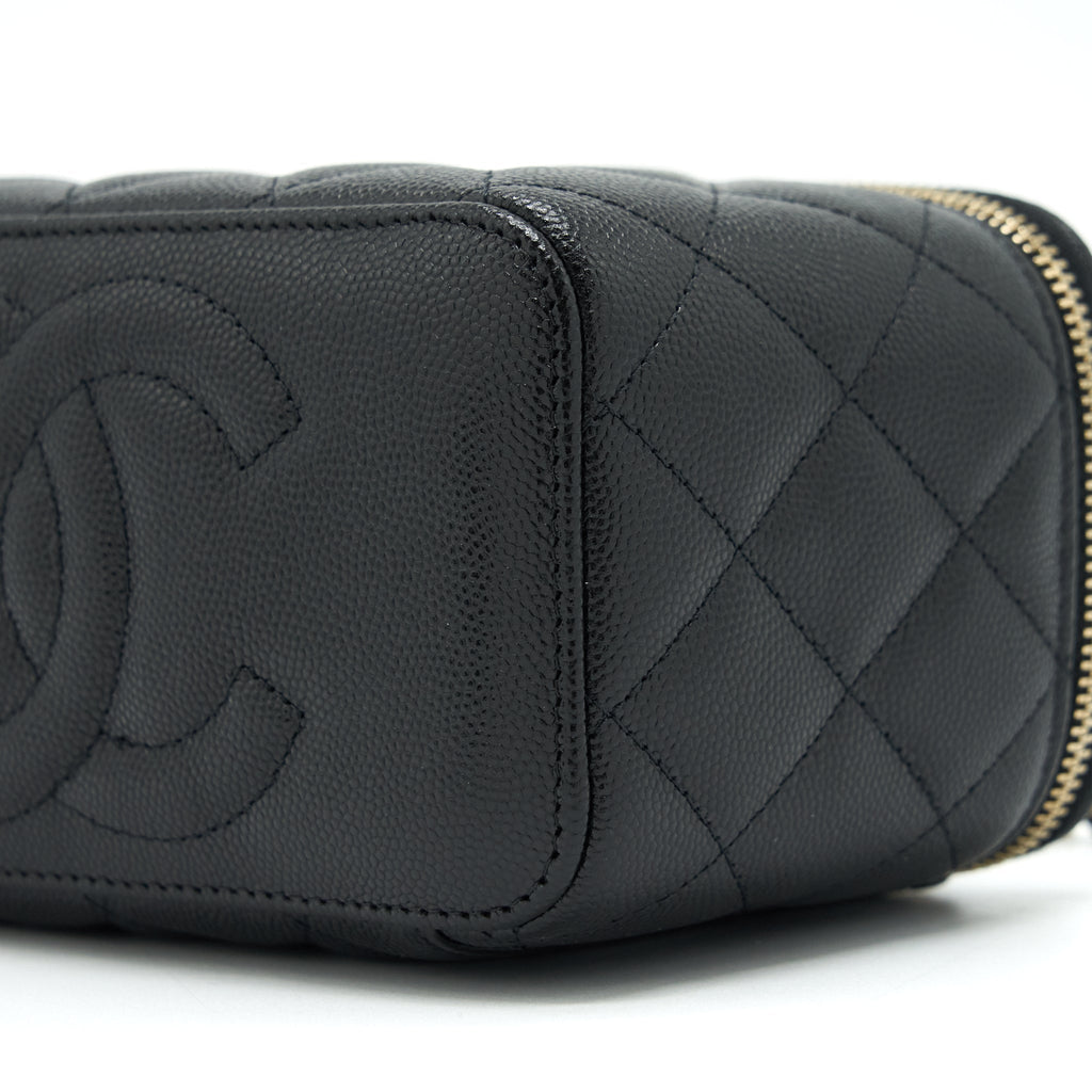 Chanel 22S Long Vanity With Chain Caviar Black L