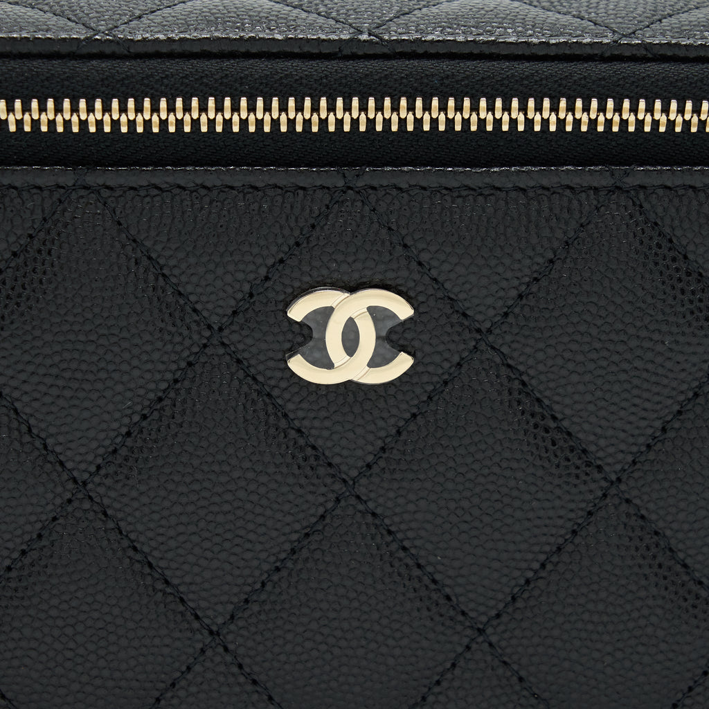Chanel 22S Long Vanity With Chain Caviar Black L