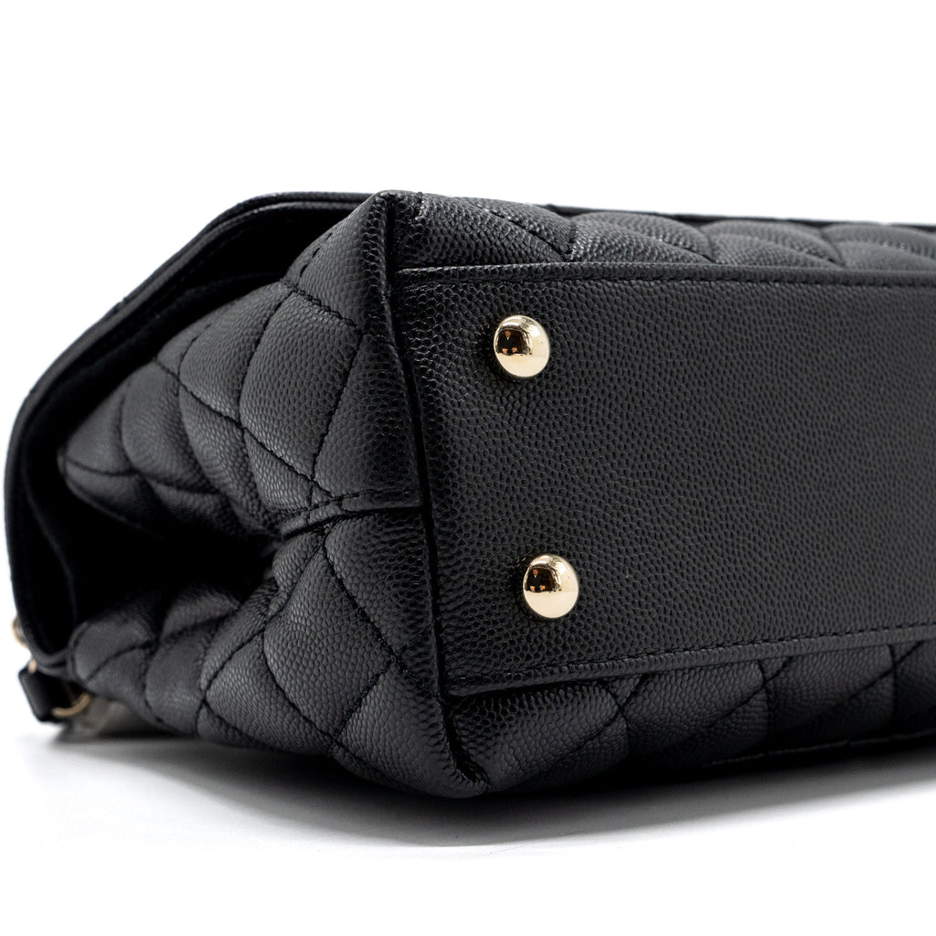 Chanel small coco handle caviar black L (Microchip)