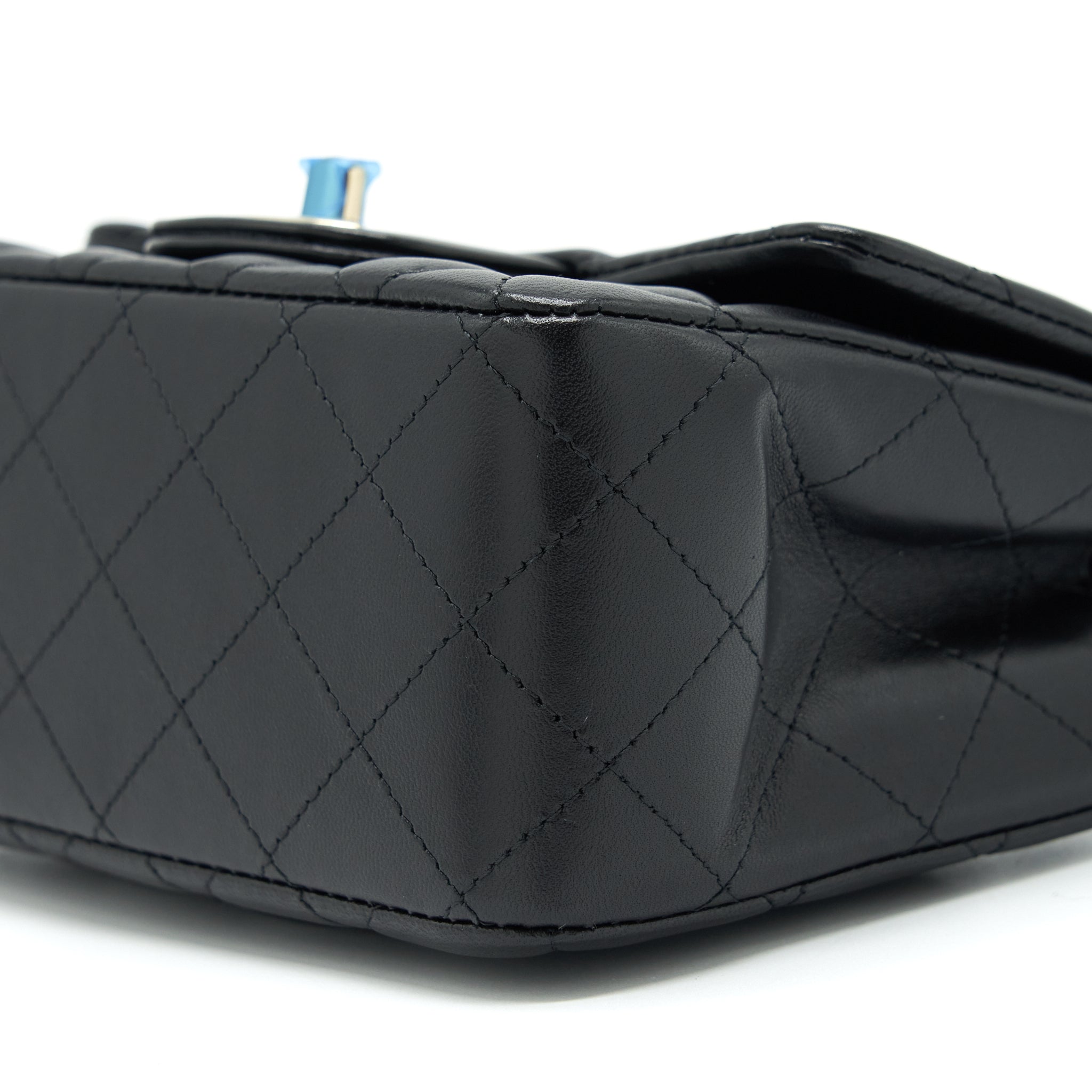 Chanel Mini Square Flap Bag Lambskin Black L