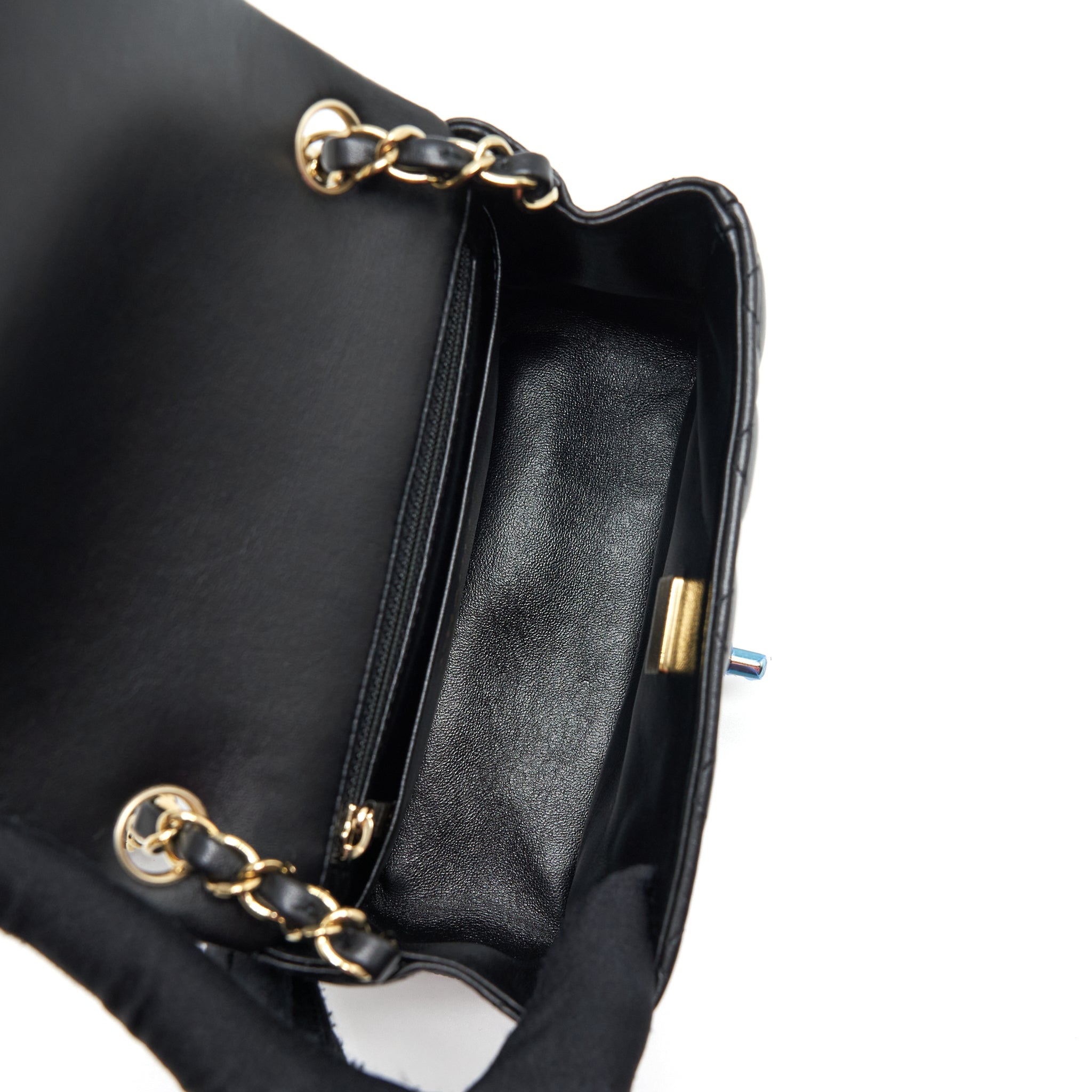 Chanel Mini Square Flap Bag Lambskin Black L
