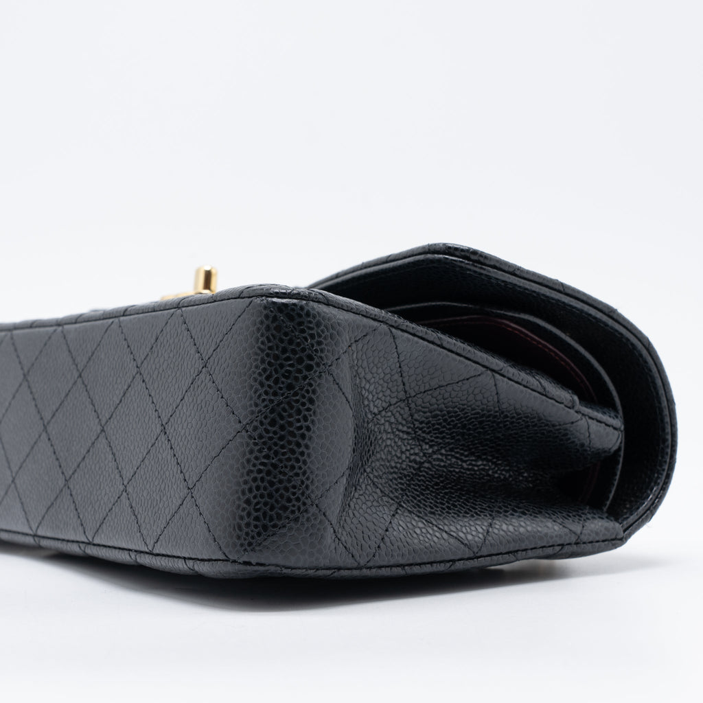 Chanel Small Classic Double Flap Bag Caviar Black  (Microchip)