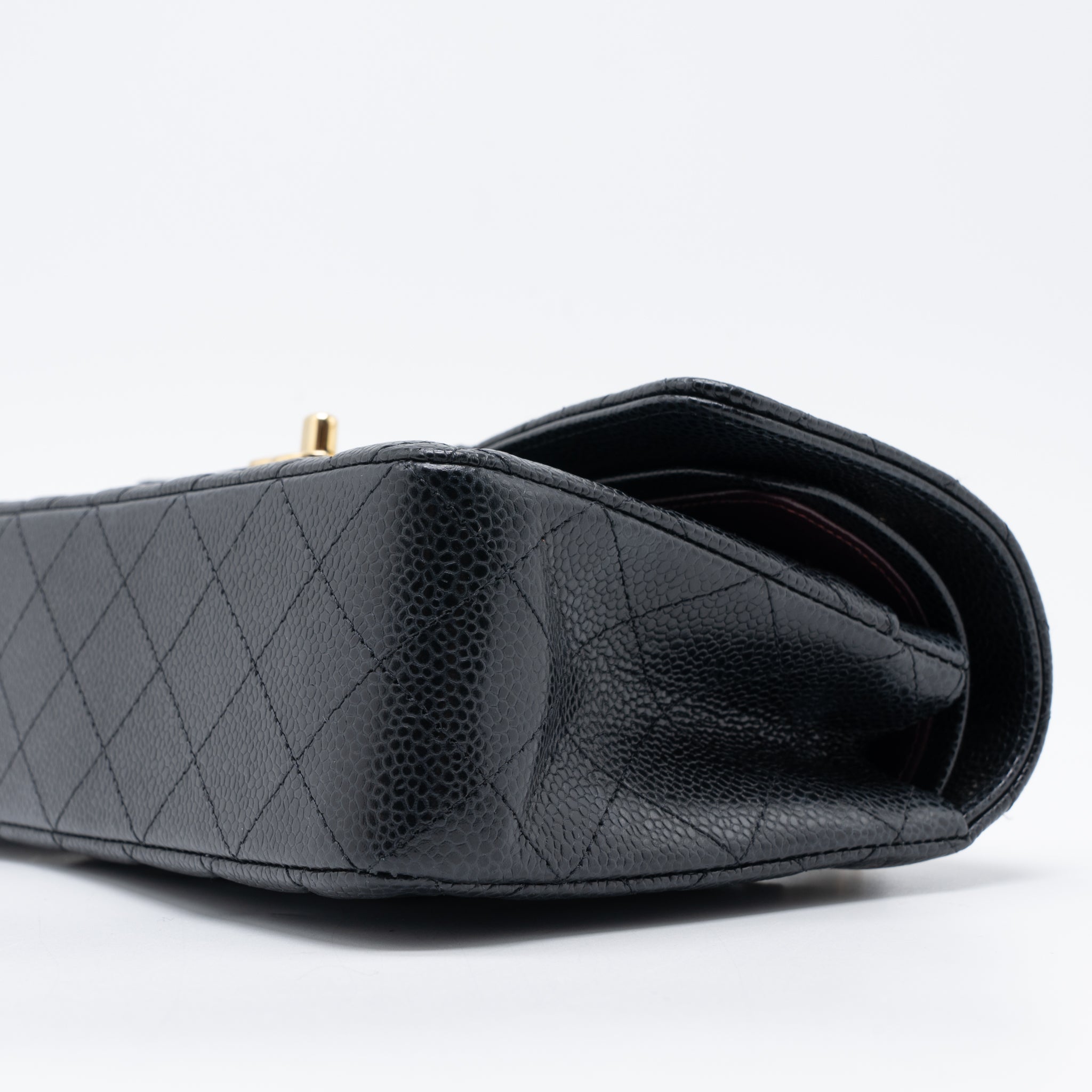 Chanel Small Classic Double Flap Bag Caviar Black  (Microchip)