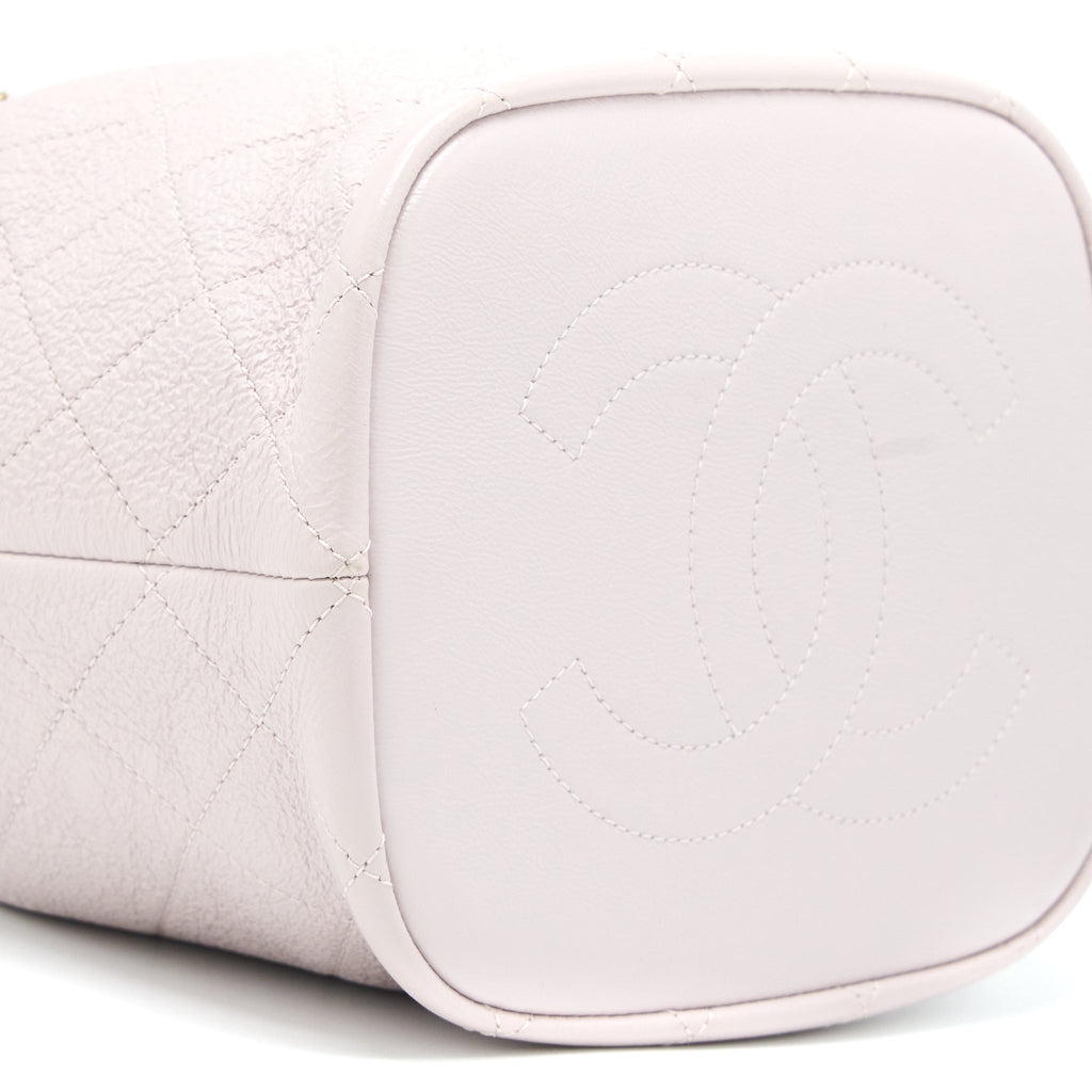 Chanel Drawstring Bucket Bag Lambskin Light Pink