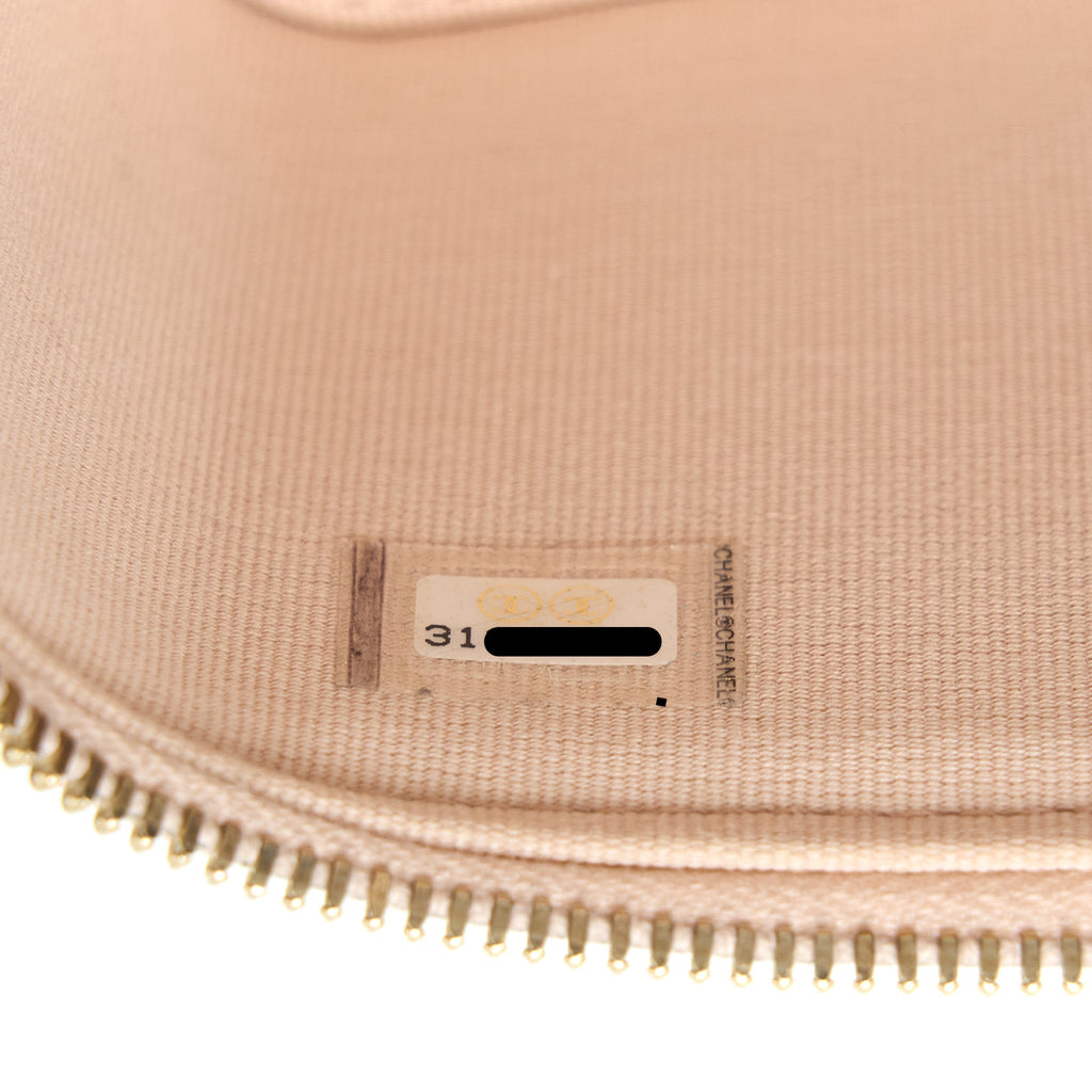 Chanel Long Vanity Case Caviar Light Beige L