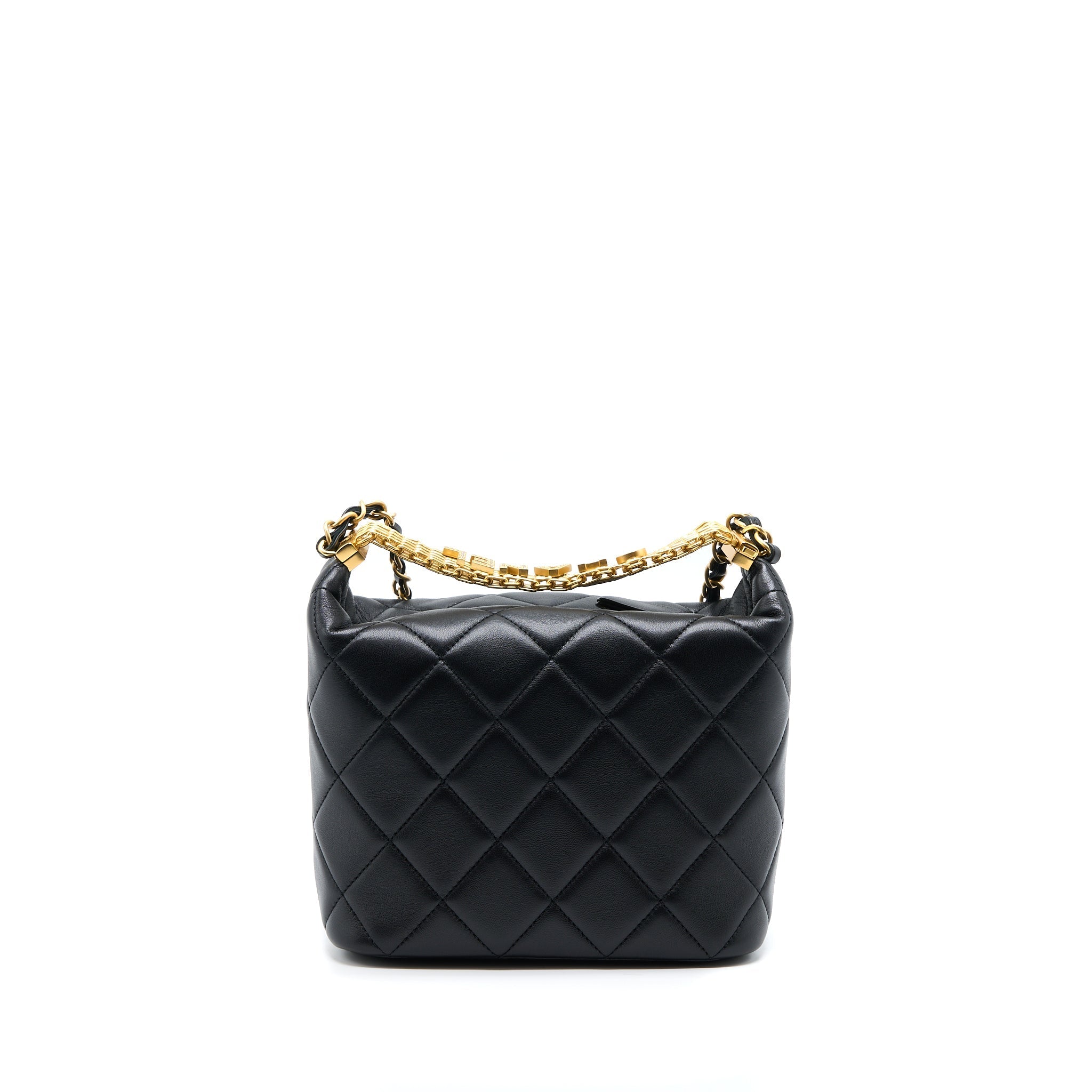 Chanel 22S Detail Handle Hobo Crossbody Bag Lambskin Black (Microchip)
