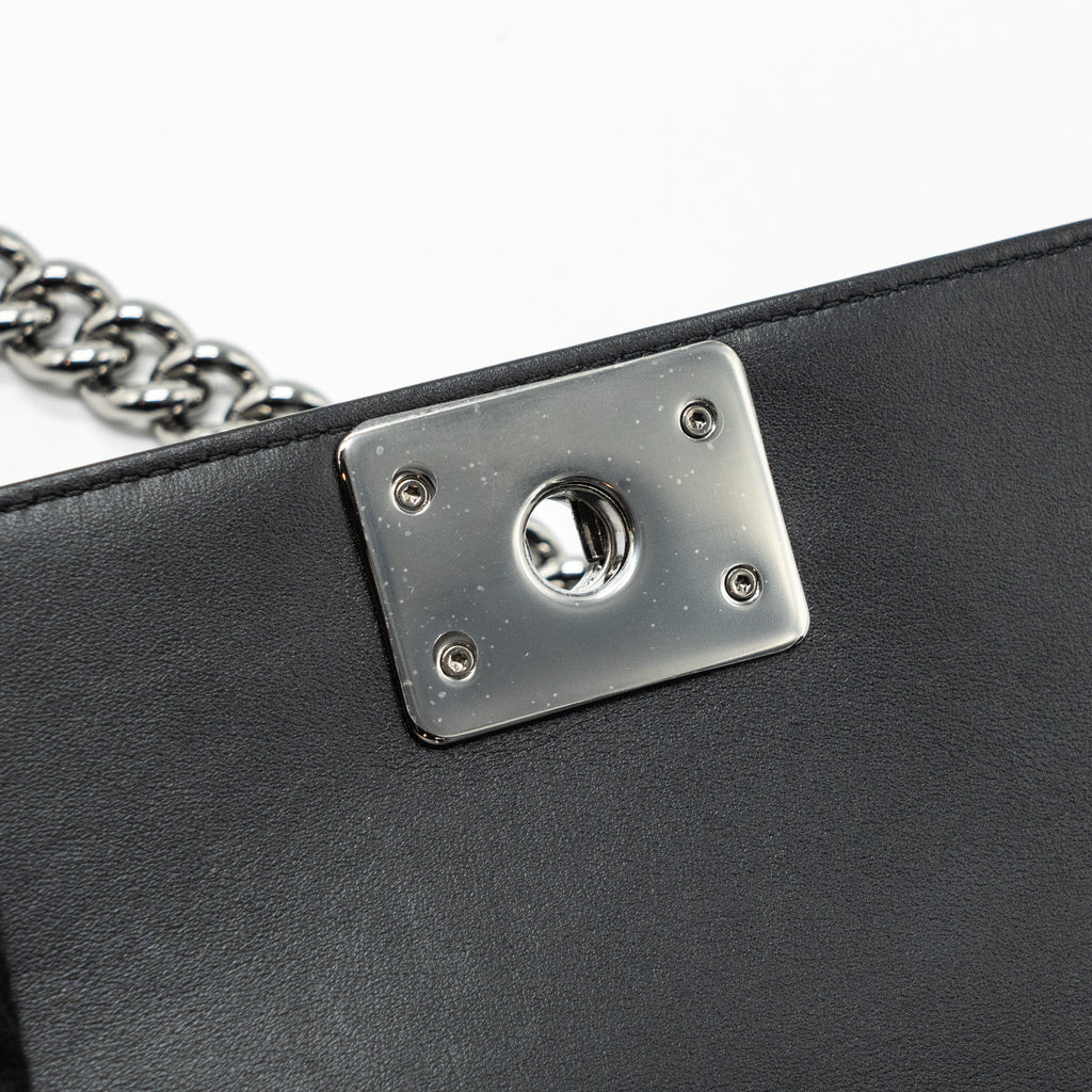 Chanel Small Boy Bag Calfskin Black  (microchip)
