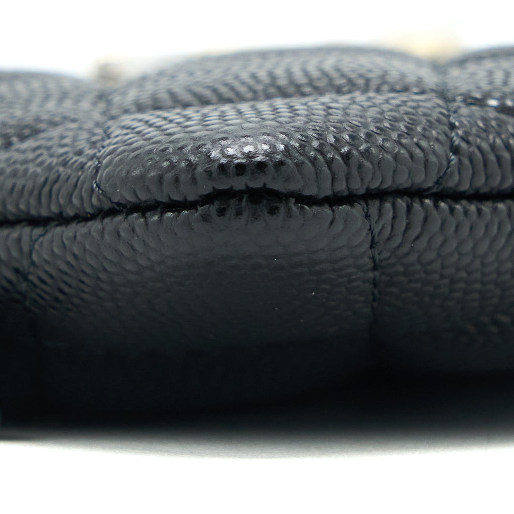 Chanel 23C Zipped Coin Purse Caviar Black L (Microchip)