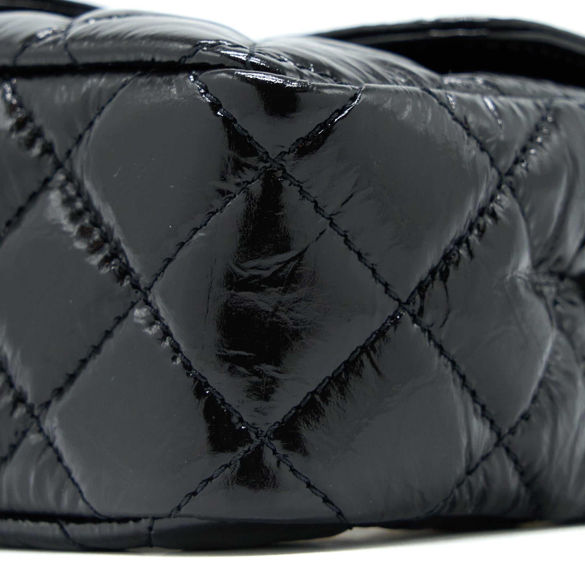 Chanel 23c Small Hobo Bag Shiny Calfskin Black Brushed  (Microchip)