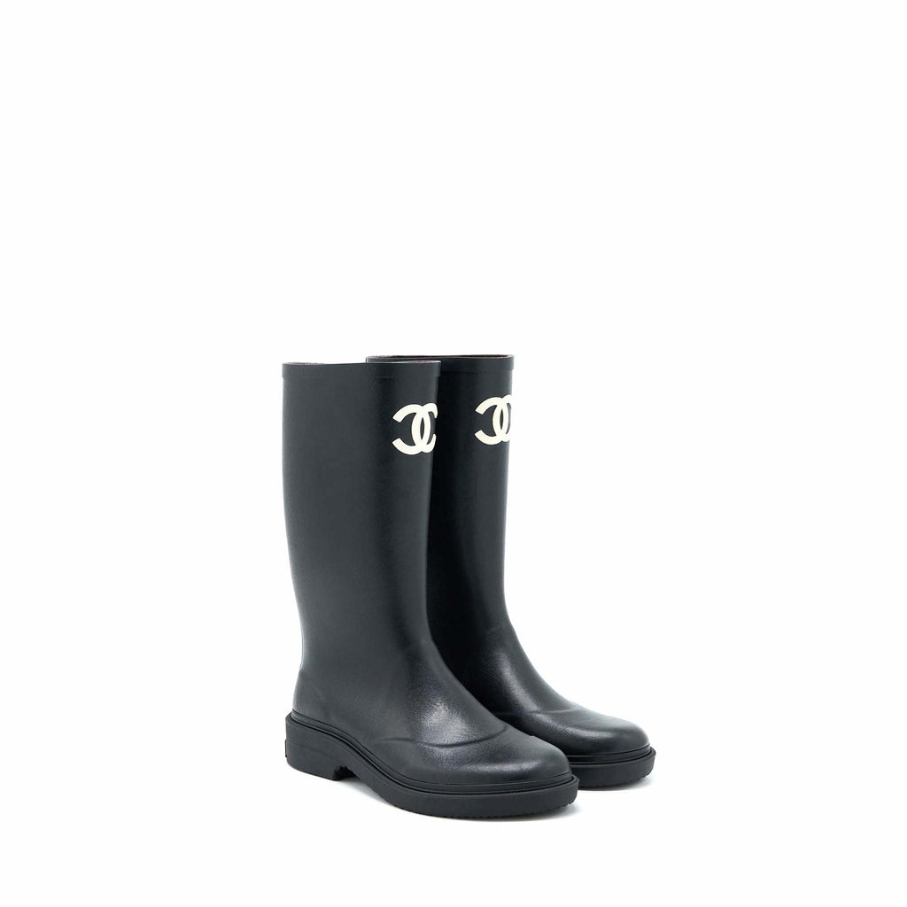 Chanel Size 39 Rubber Boost Black/White