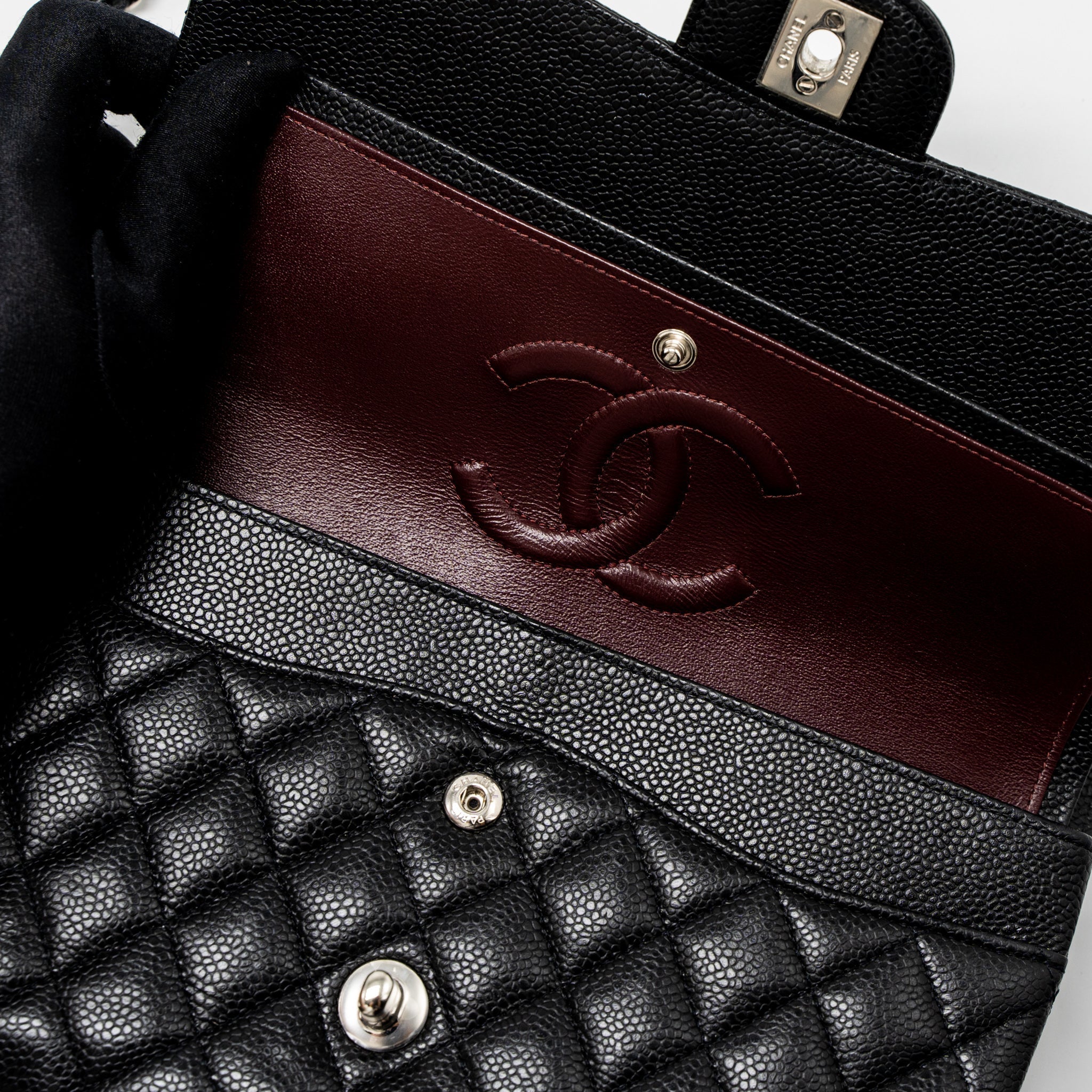 Chanel Medium Classic Double Flap Bag Caviar Black