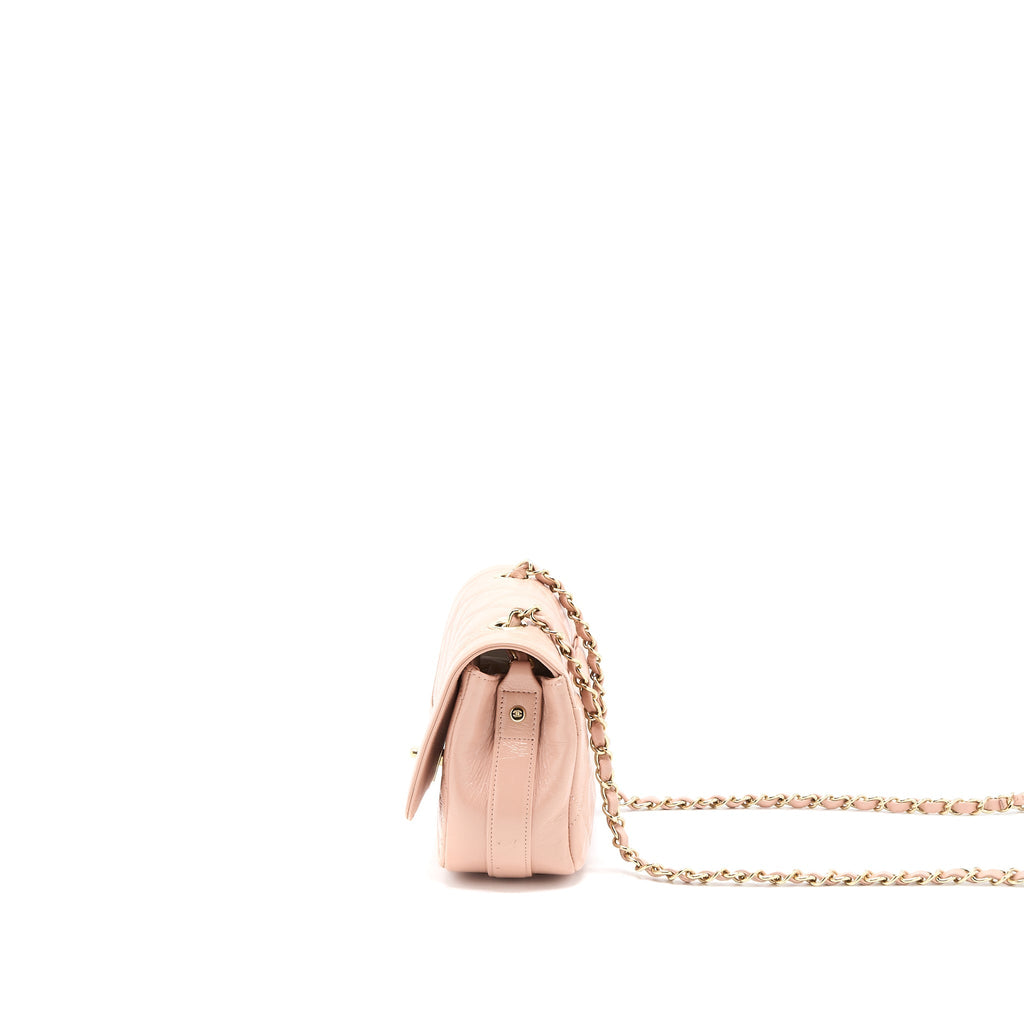 Chanel Seasonal Flap Bag Aged Calfskin Pink L